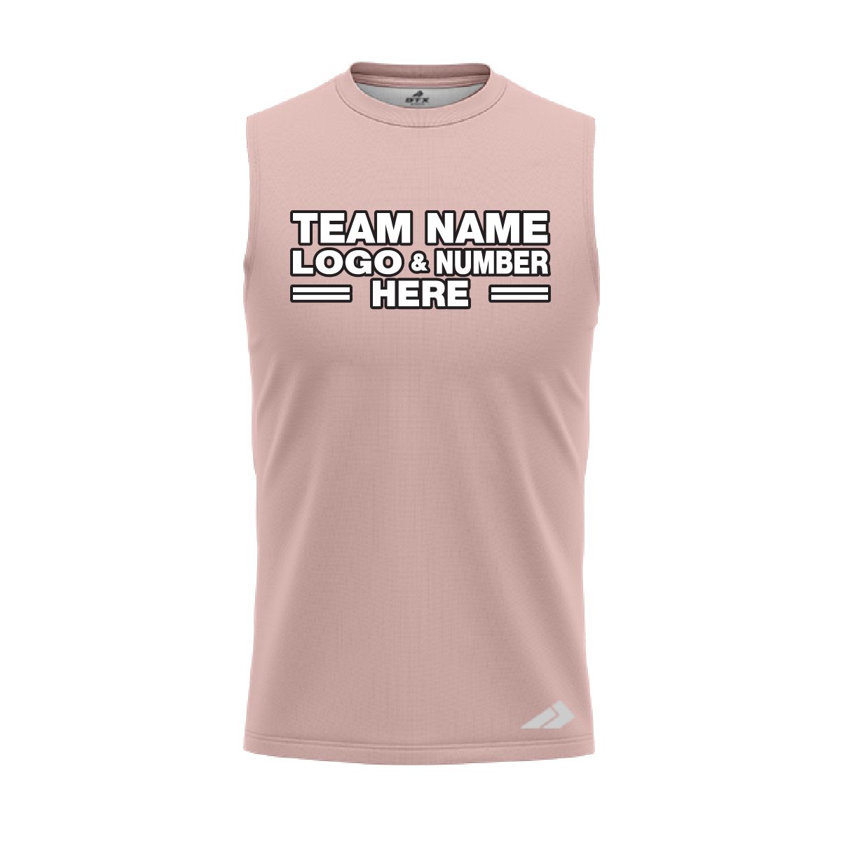 Custom Fully Sublimated Solid E12 Pattern Nude Pink Performance Sleeveless 15207