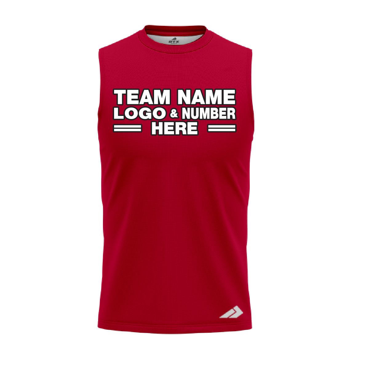 Custom Fully Sublimated Solid E9 Pattern Cherry Red Performance Sleeveless 15203
