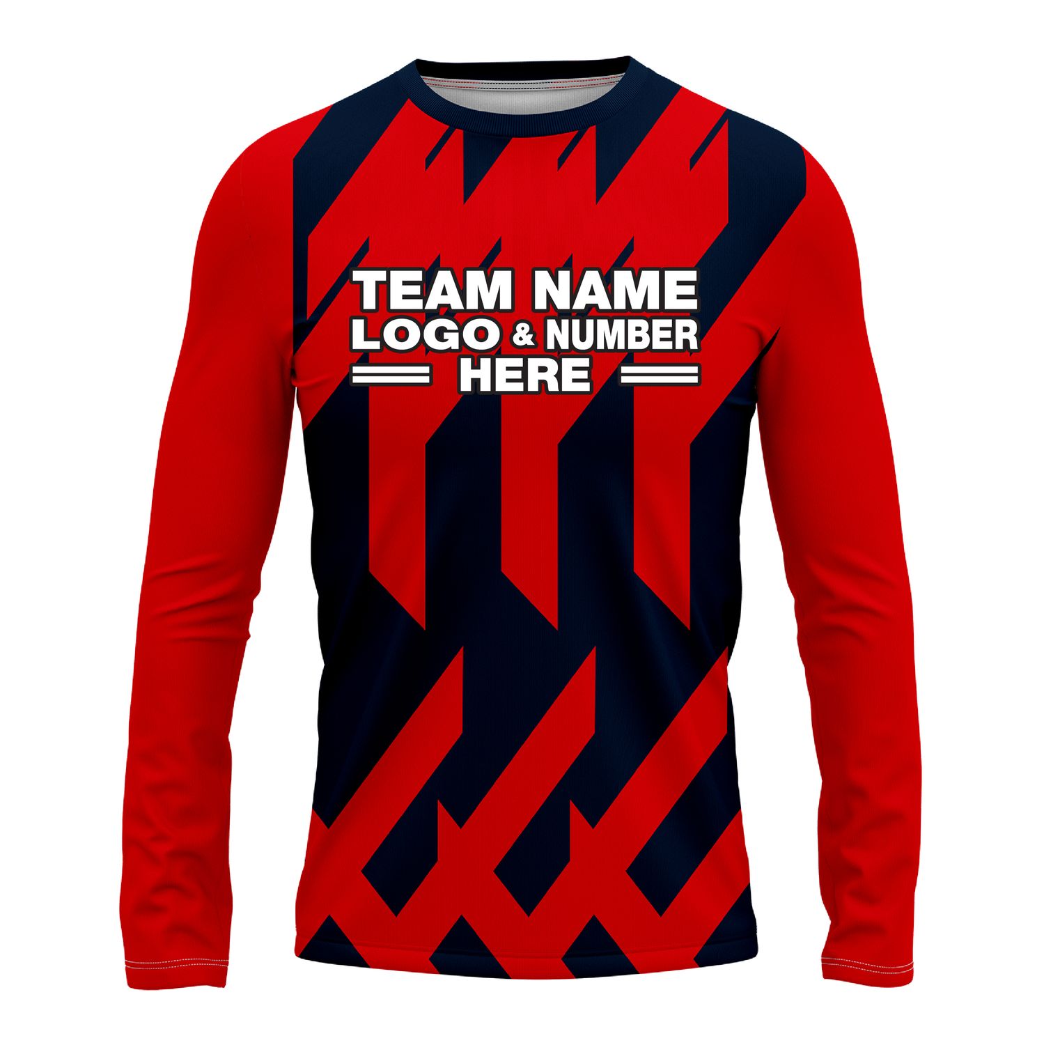 Custom Fully Sublimated Check Pattern Red Blue Performance Long Sleeves 15227