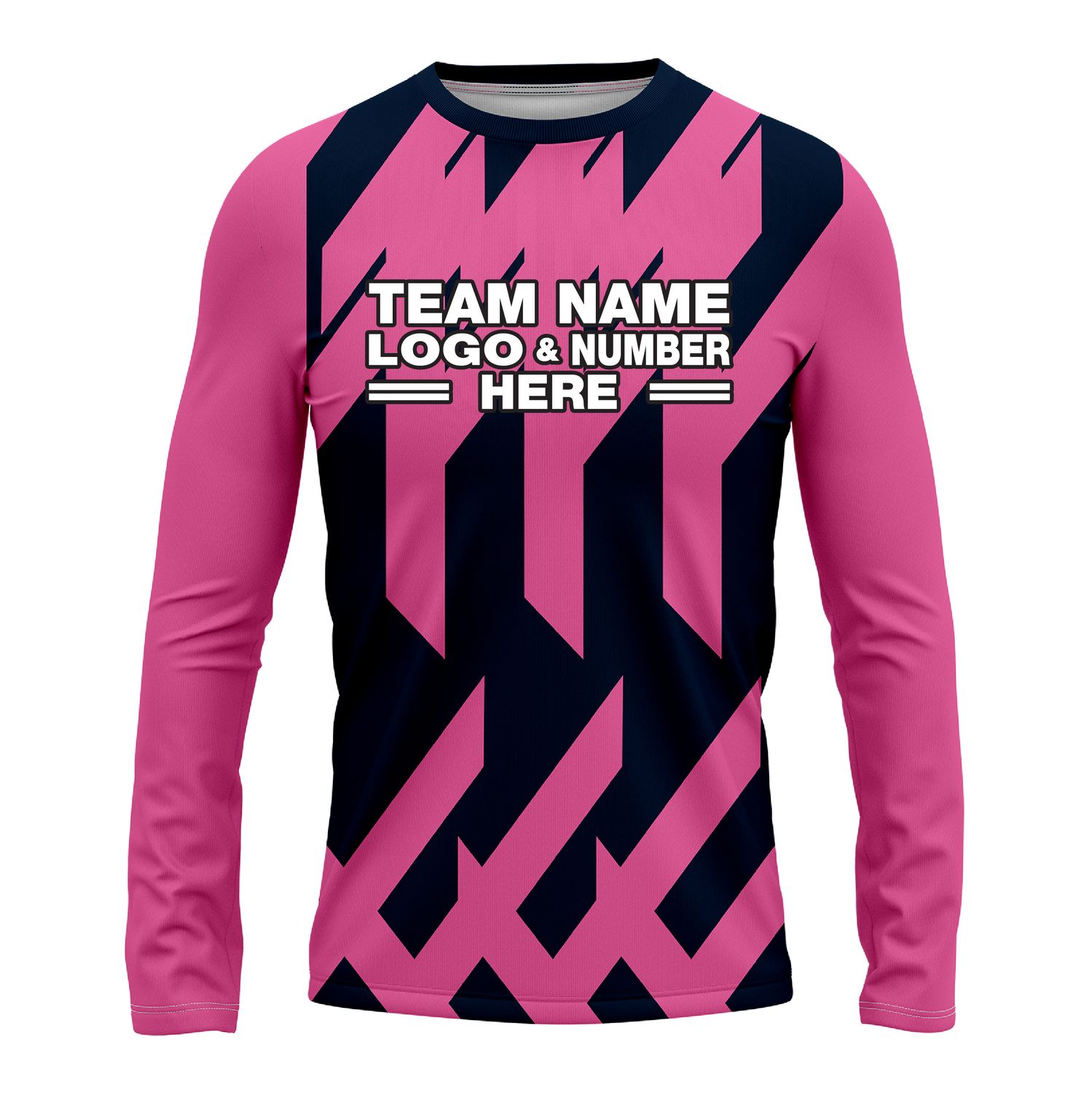 Custom Fully Sublimated Check Pattern Pink Blue Performance Long Sleeves 15275