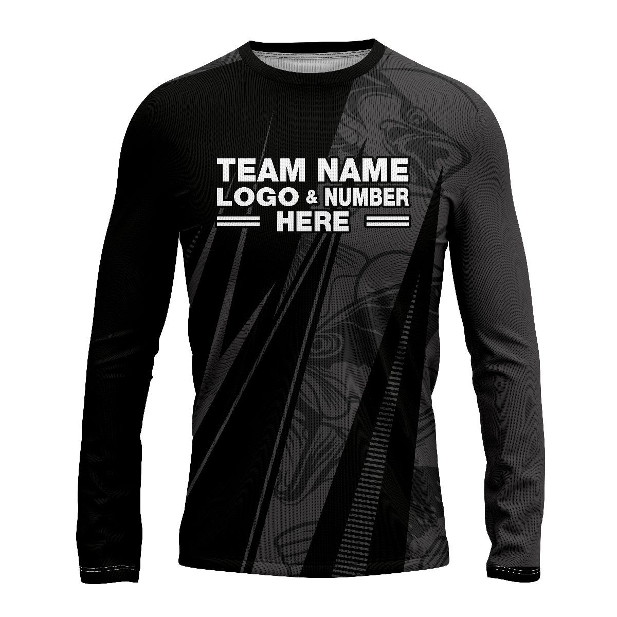 Custom Fully Sublimated Electric Fishing Pattern Dark Performance Long Sleeves 15287