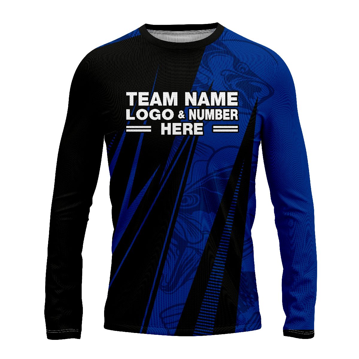 Custom Fully Sublimated Electric Fishing Pattern Blue Performance Long Sleeves 15311