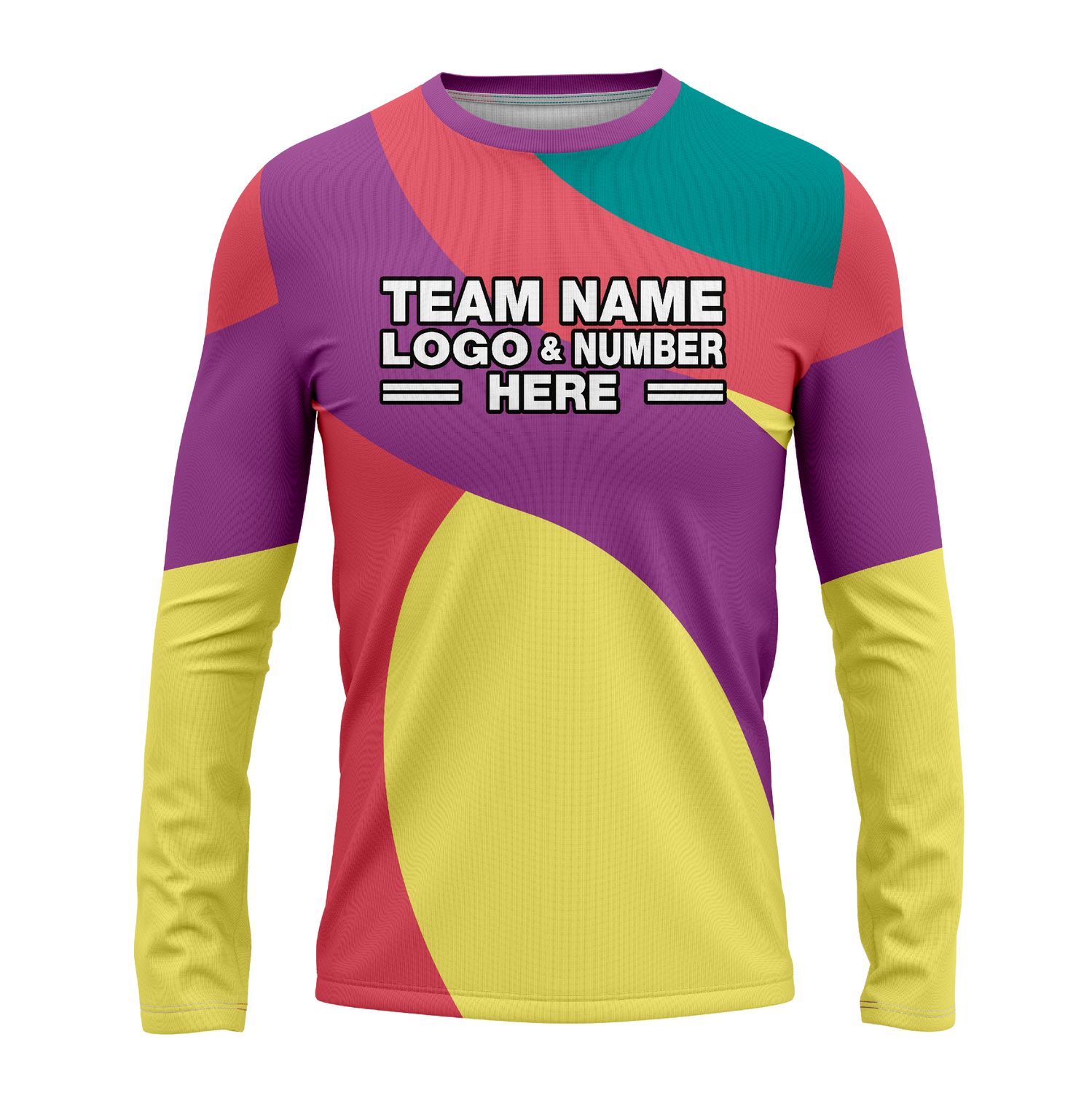 Custom Fully Sublimated Radiant Disc Golf Pattern Four Colors Performance Long Sleeves 15347