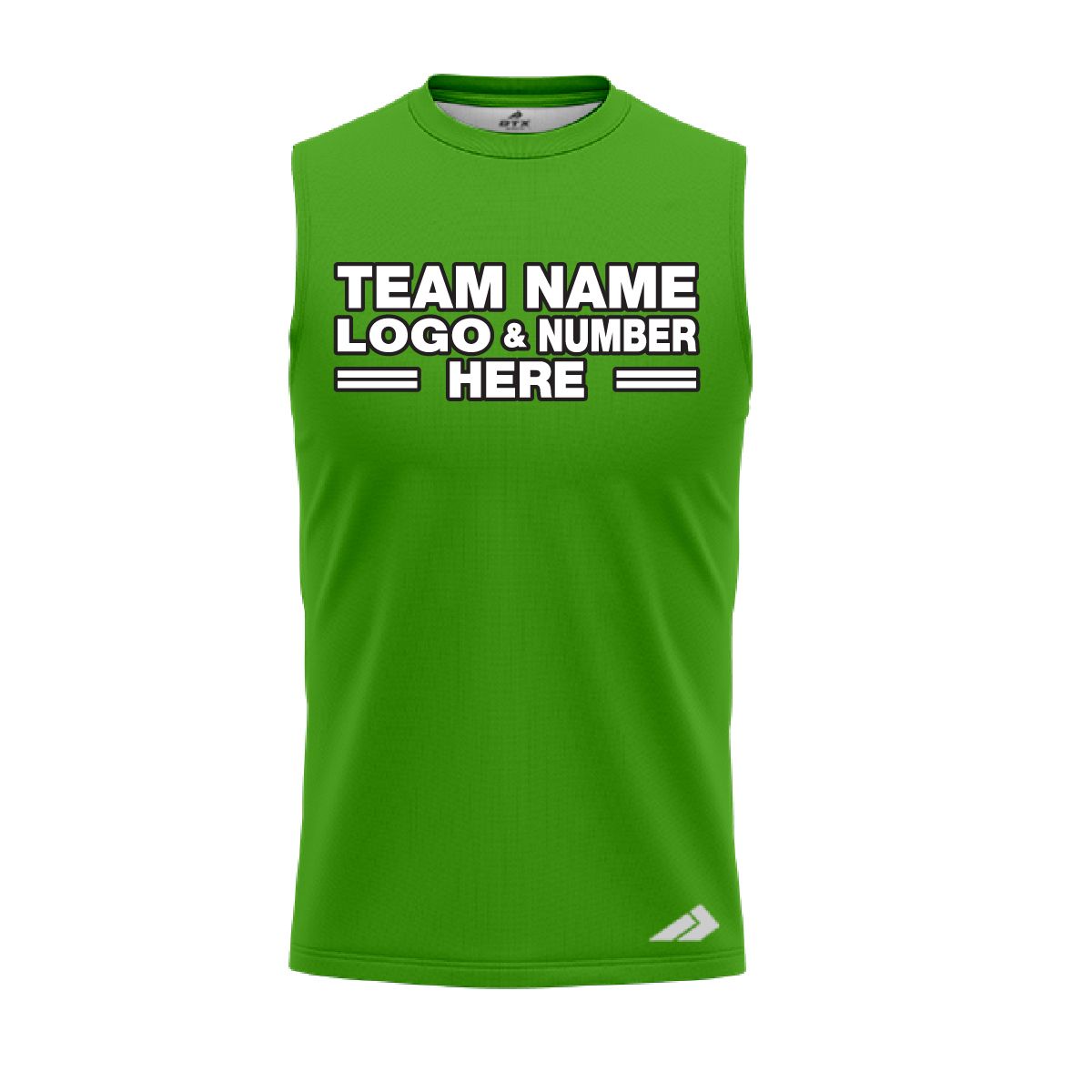 Custom Fully Sublimated Solid GG Pattern Green Performance Sleeveless 15359