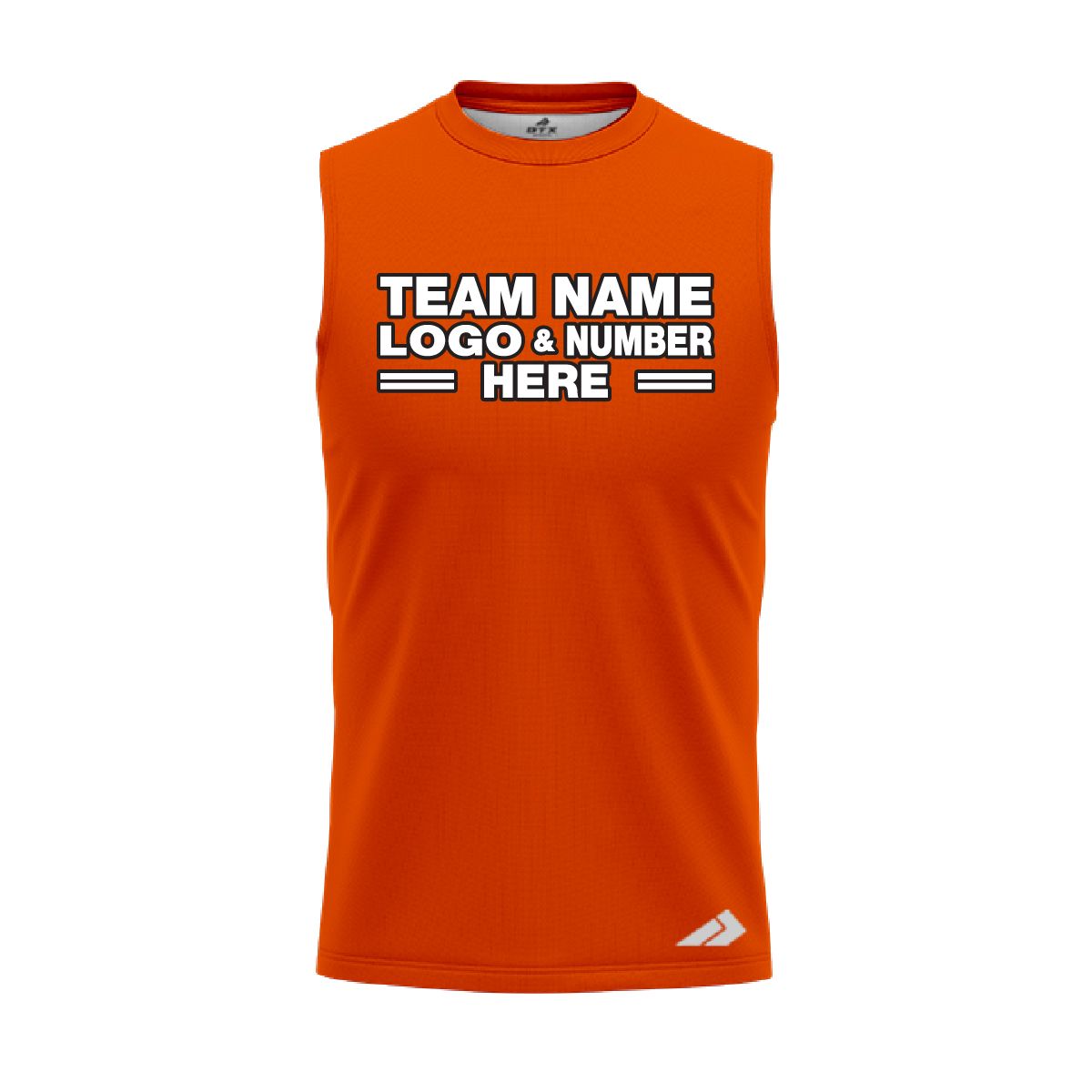 Custom Fully Sublimated Solid JJ Pattern Orange Performance Sleeveless 15399