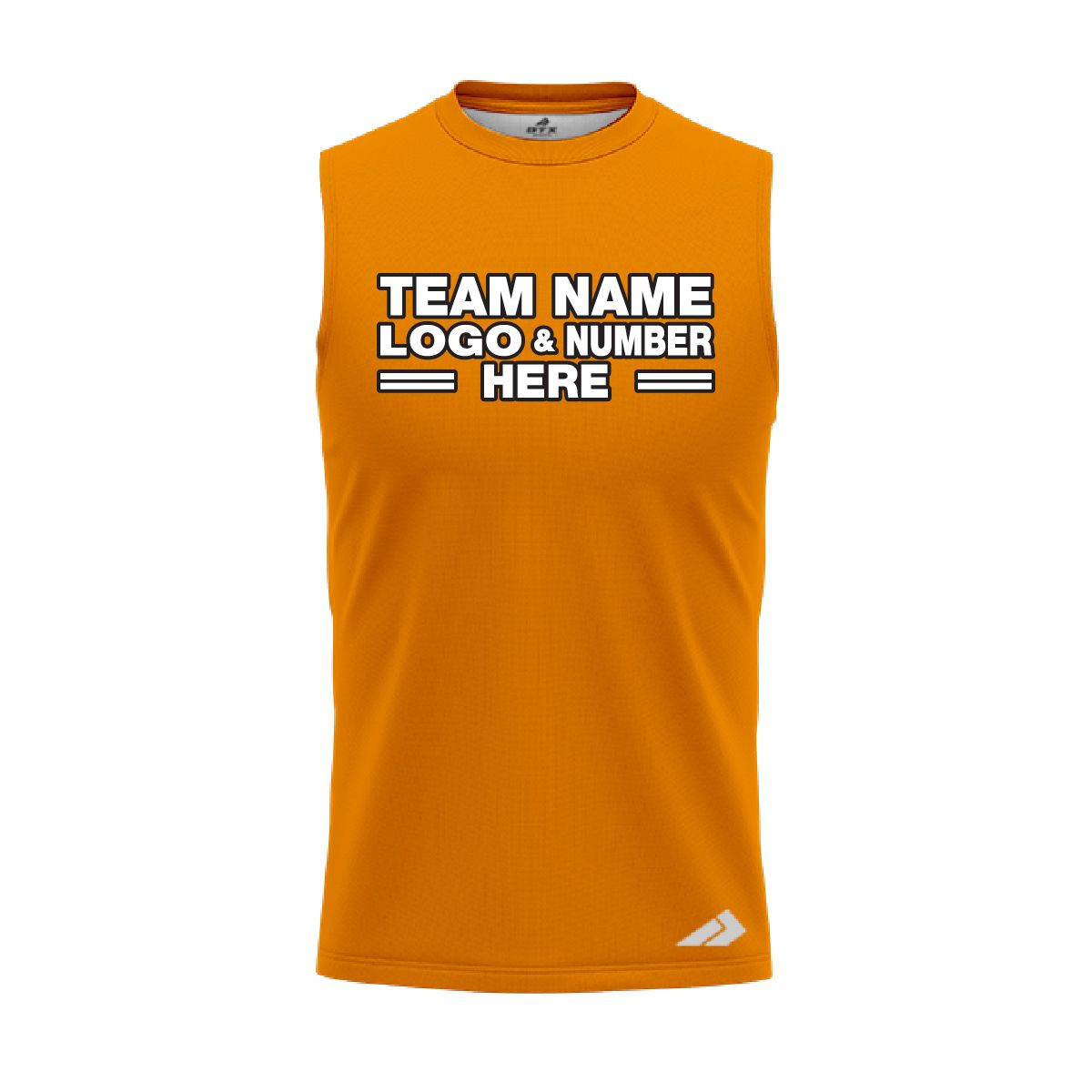 Custom Fully Sublimated Solid KK Pattern Cadmium Orange Performance Sleeveless 15415