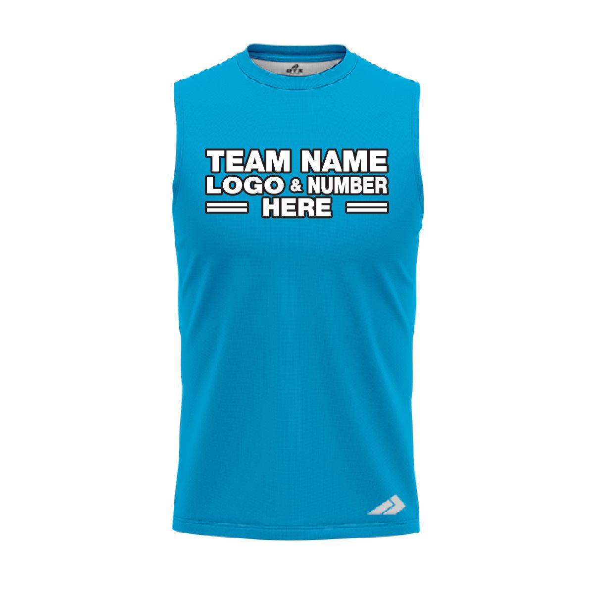 Custom Fully Sublimated Solid J28 Pattern Dark Aqua Performance Sleeveless 15439