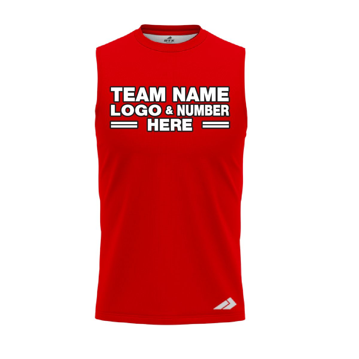 Custom Fully Sublimated Solid II Pattern Blood Red Performance Sleeveless 15459