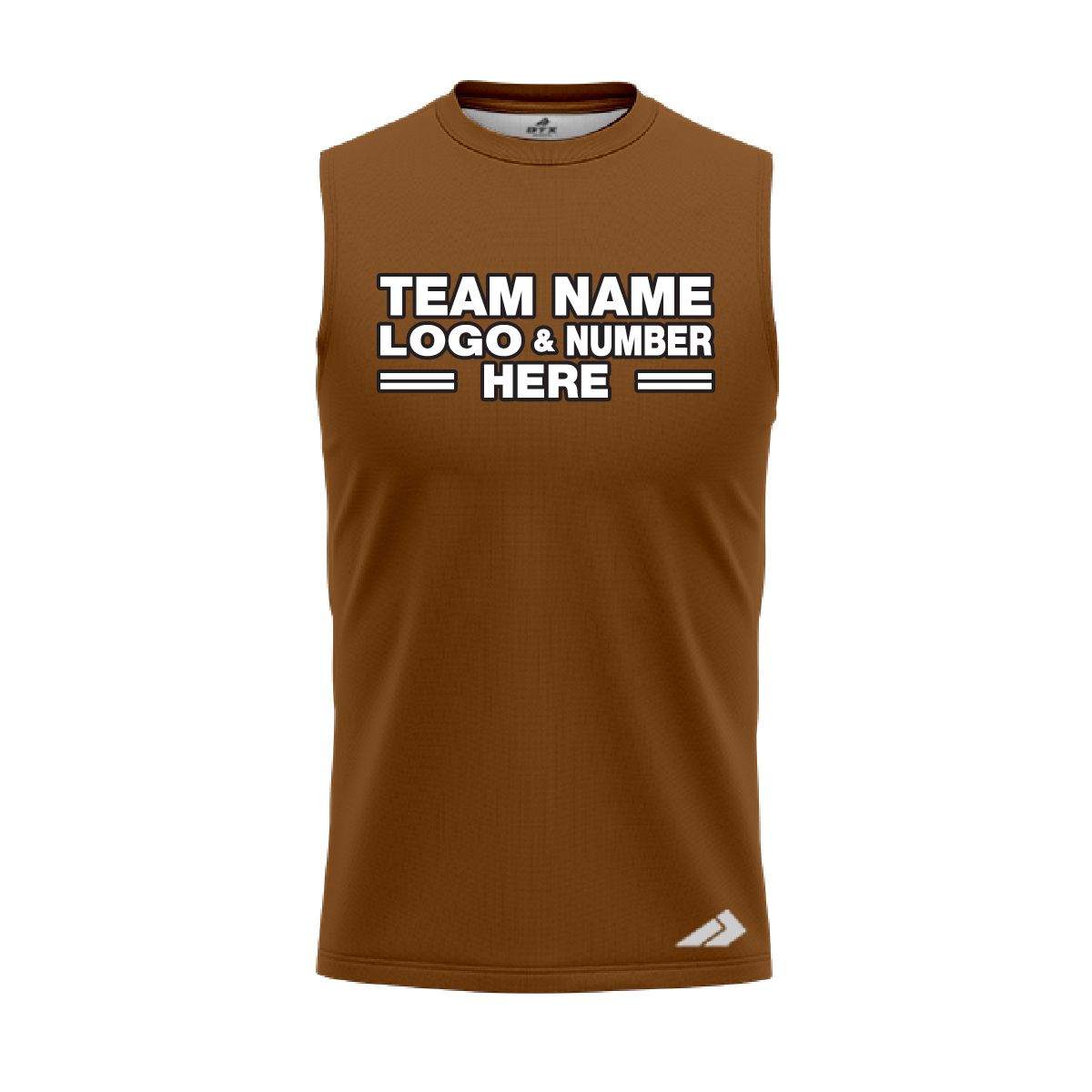 Custom Fully Sublimated Solid O27 Pattern Brown Performance Sleeveless 15487