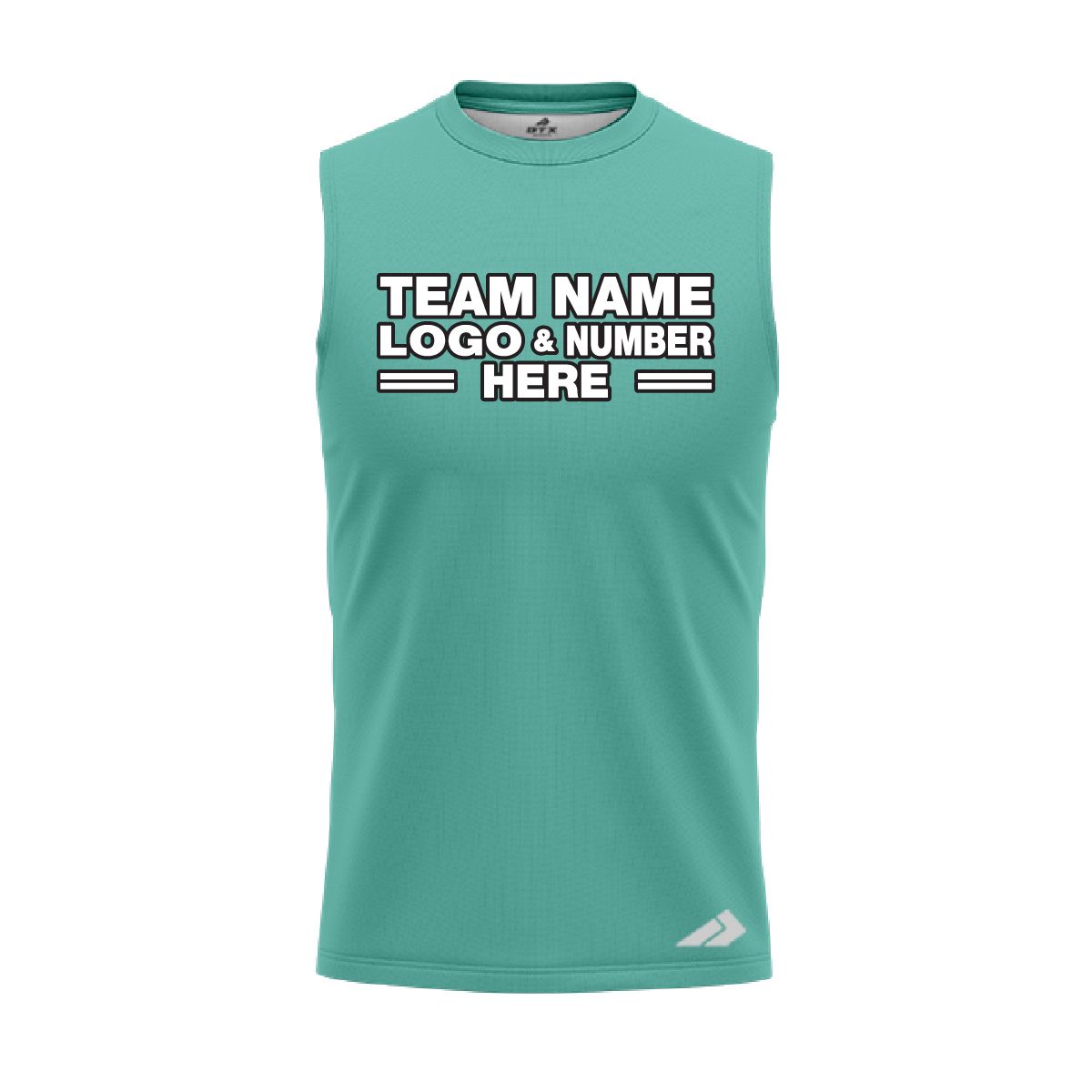 Custom Fully Sublimated Solid S36 Pattern Aqua Green Performance Sleeveless 15527