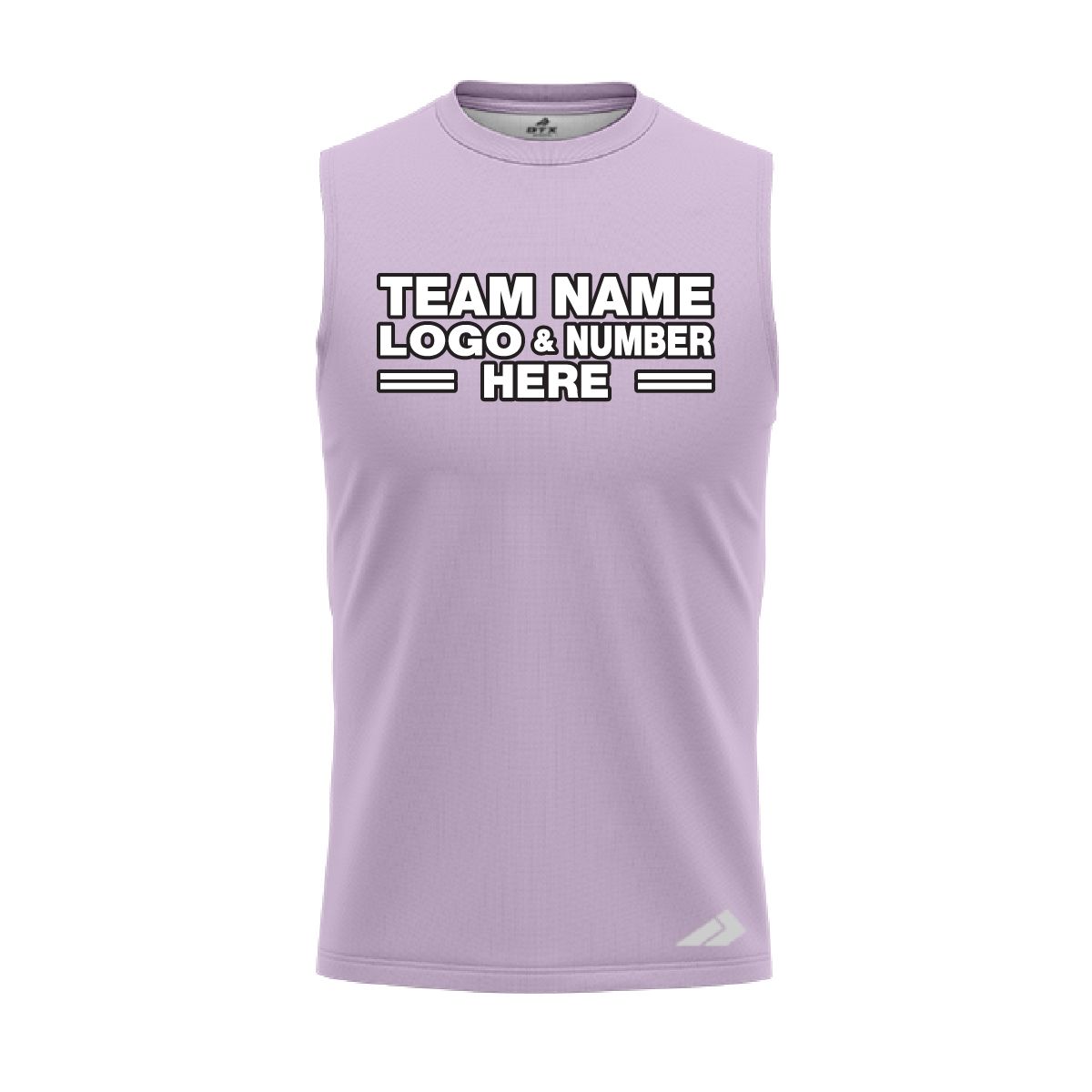Custom Fully Sublimated Solid Q39 Pattern Pink Lavender Performance Sleeveless 15511
