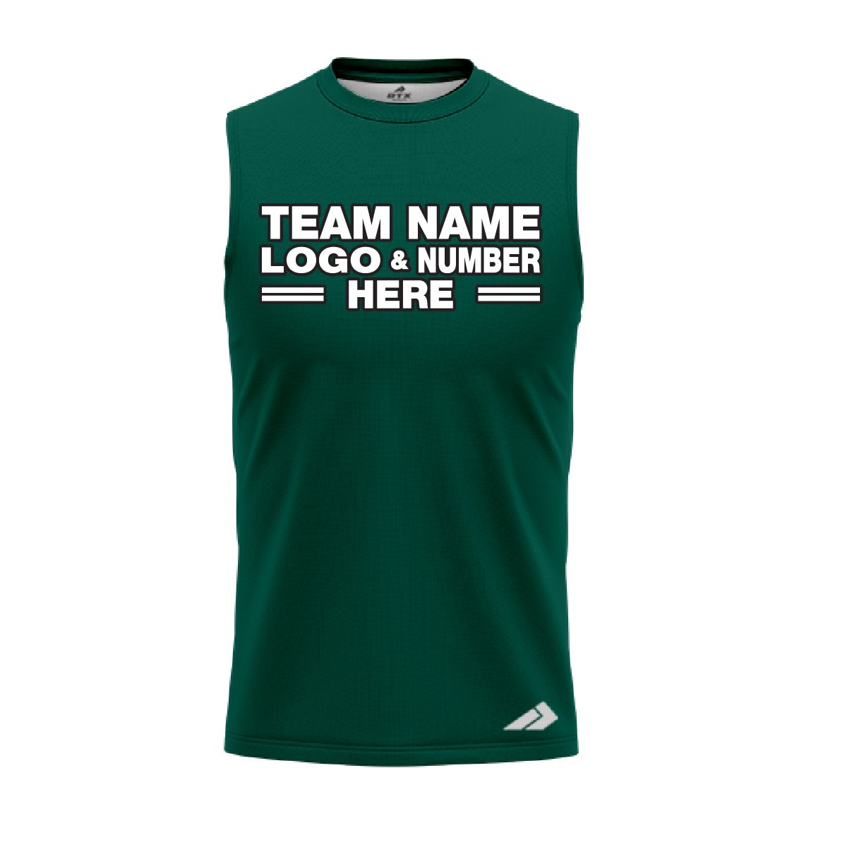 Custom Fully Sublimated Solid S20 Pattern Forest Green Performance Sleeveless 15523