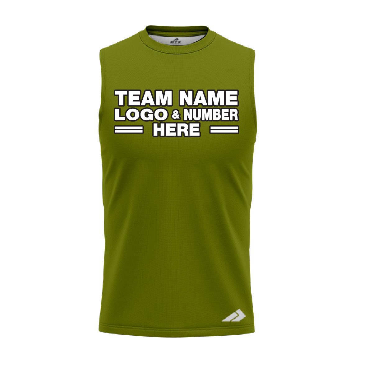 Custom Fully Sublimated Solid T20 Pattern Olive Green Performance Sleeveless 15531