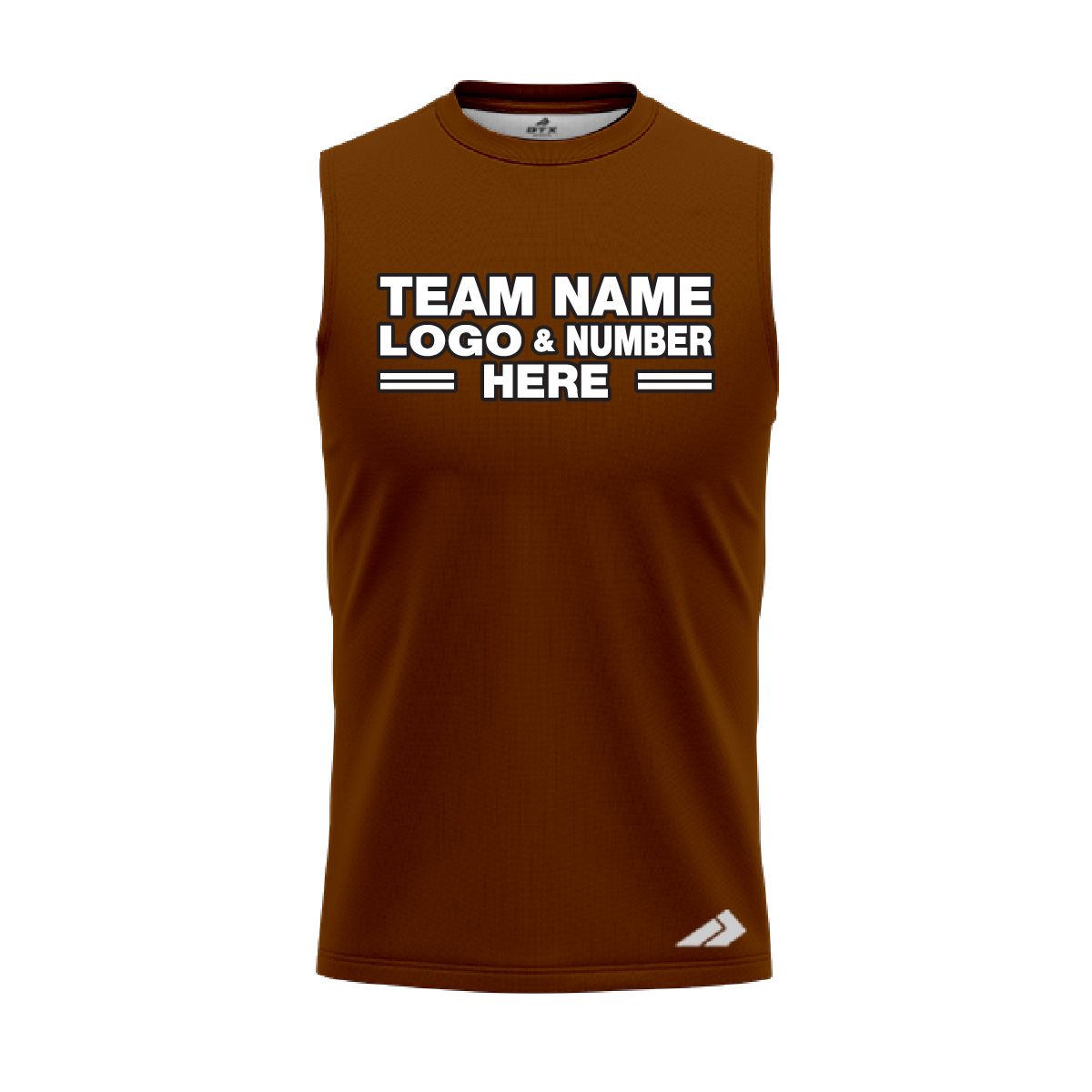 Custom Fully Sublimated Solid W38 Pattern Brown Dark Performance Sleeveless 15560