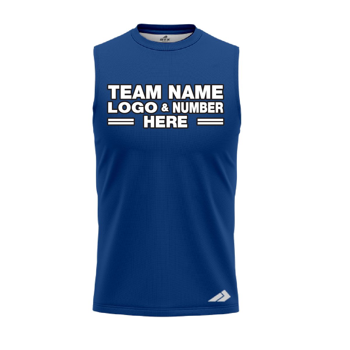 Custom Fully Sublimated Solid V2 Pattern Blue Jay Performance Sleeveless 15539