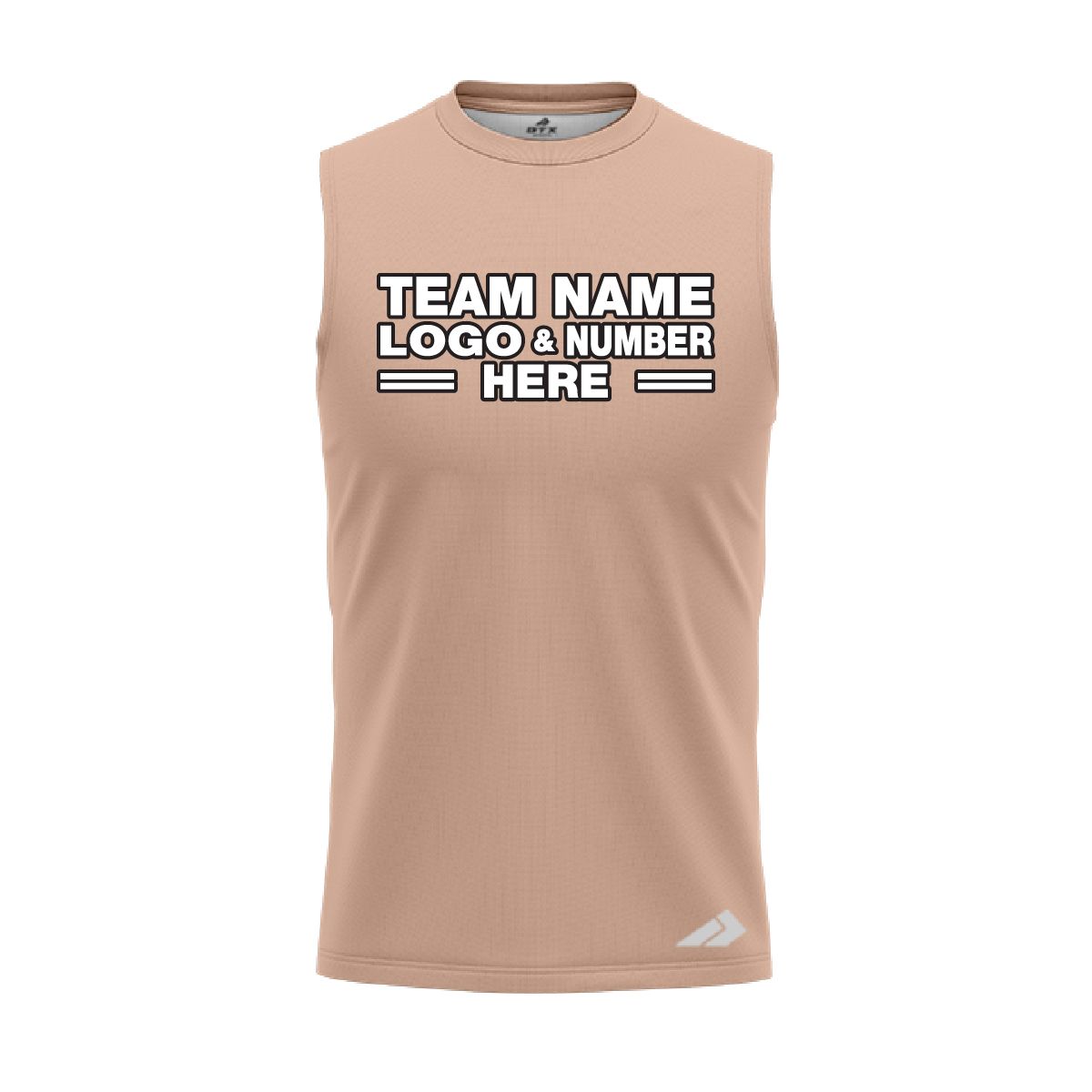 Custom Fully Sublimated Solid X12 Pattern Light Brown Performance Sleeveless 15564