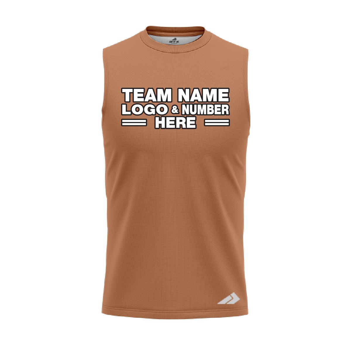 Custom Fully Sublimated Solid Z28  Pattern Brown Sugar Performance Sleeveless 15606