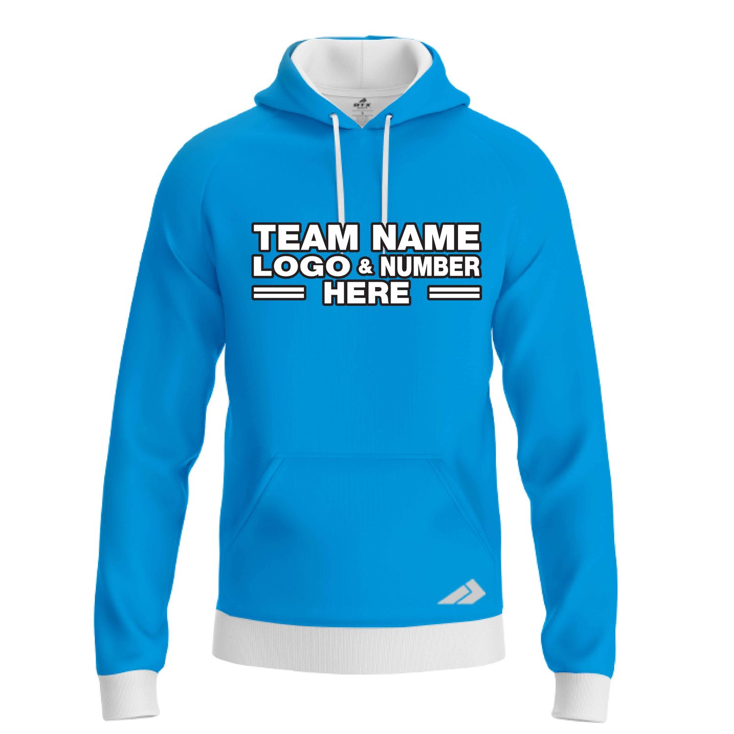Custom Fully Sublimated Solid BB Pattern SkyBlue Performance Sports Pullover Hoodie 15619
