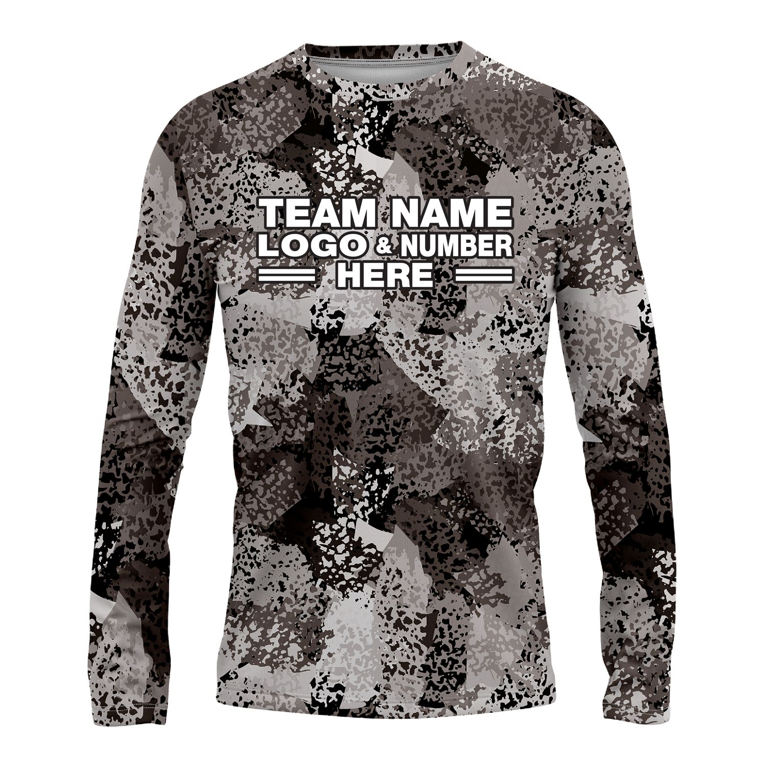 Custom Fully Sublimated Brushes Pattern Black White Performance Long Sleeves 15711