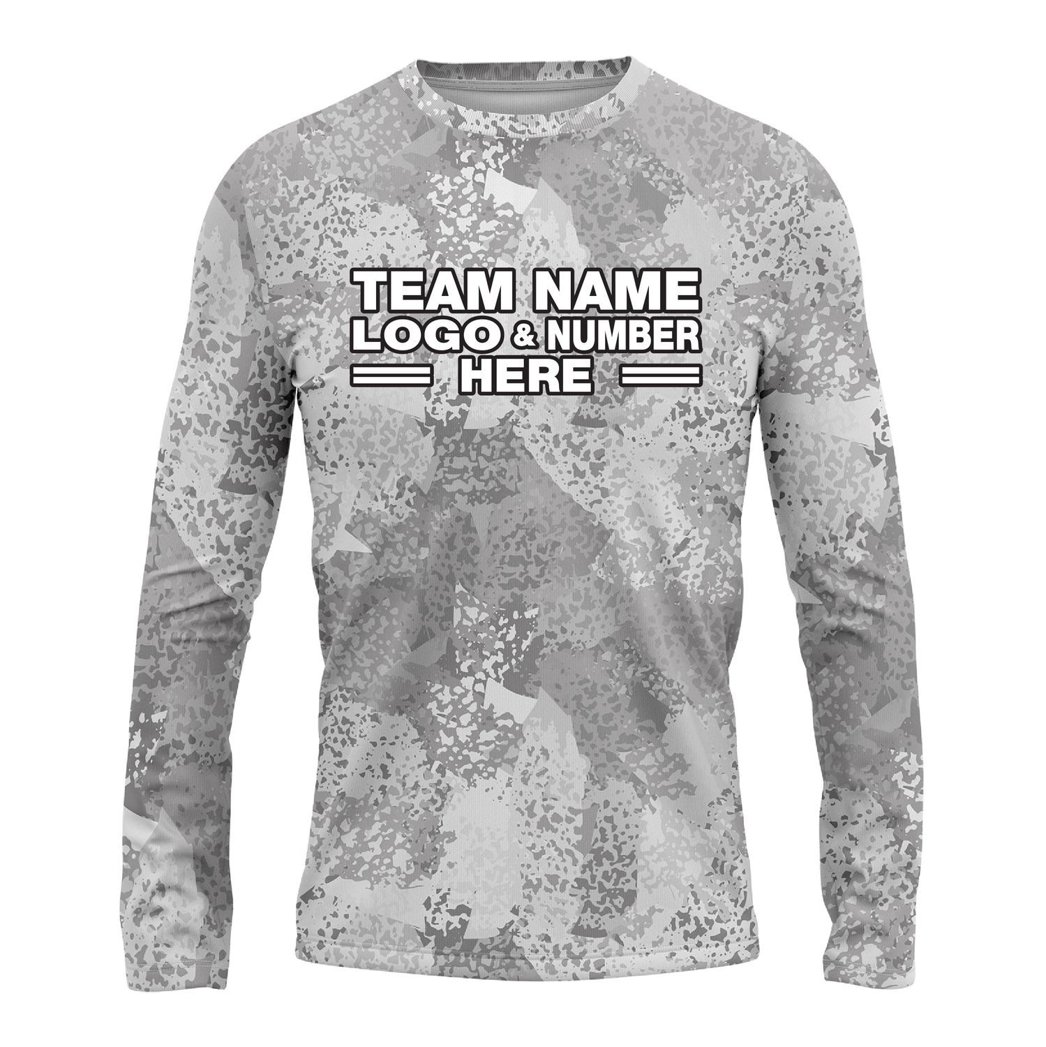 Custom Fully Sublimated Brushes Pattern Gray White Performance Long Sleeves 15723