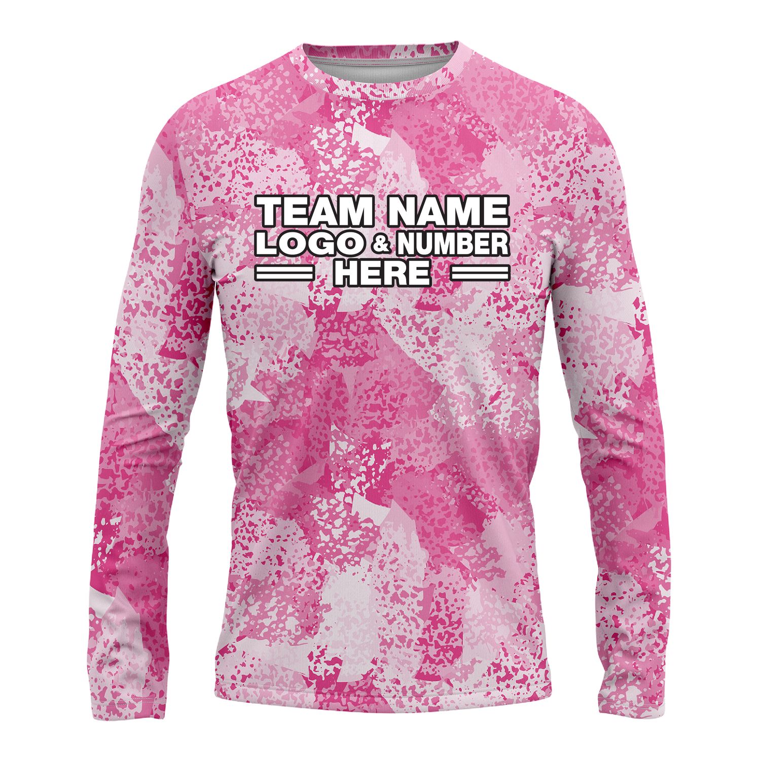 Custom Fully Sublimated Brushes Pattern Pink White Performance Long Sleeves 15801