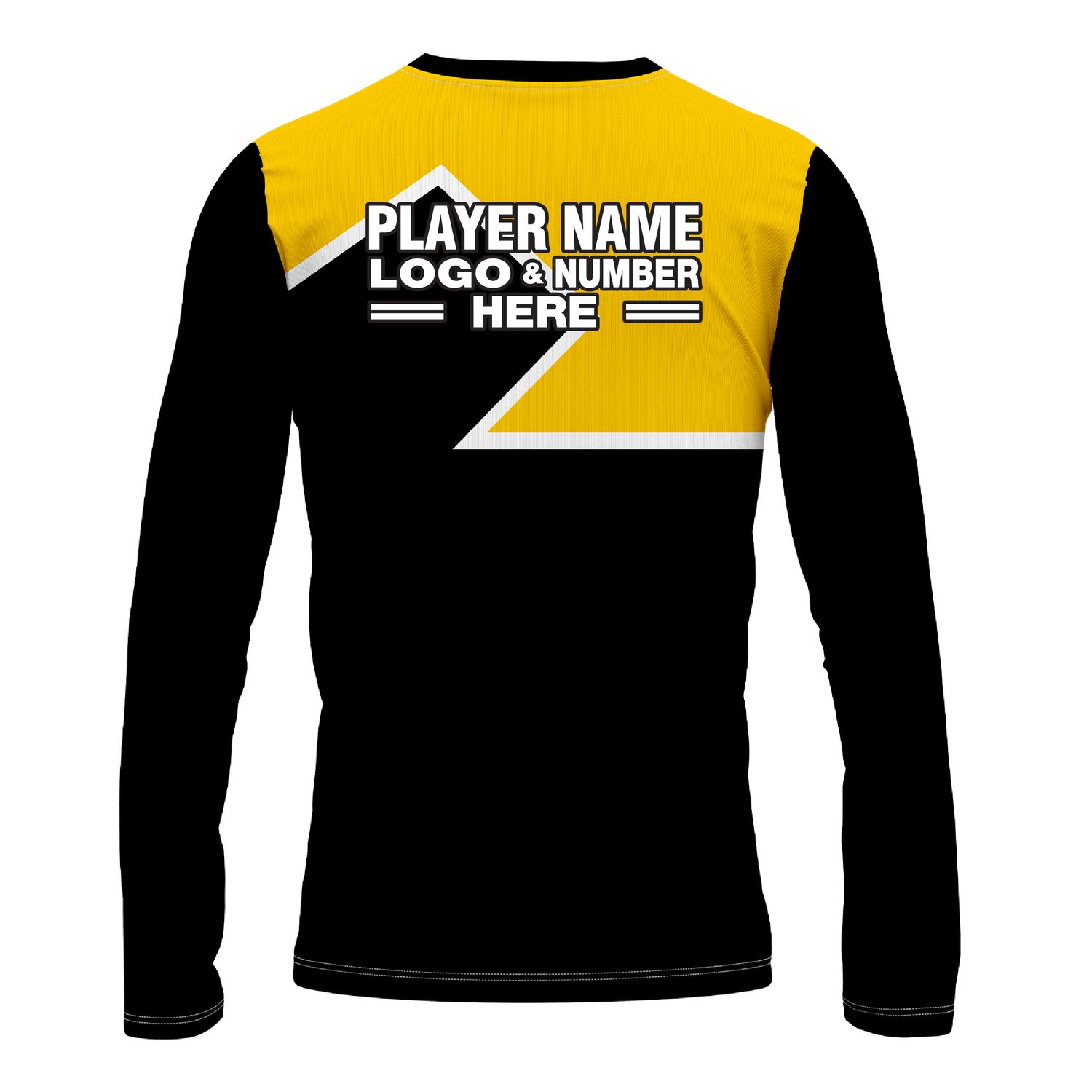 Custom Fully Sublimated Puzzle Pattern Yellow Black Performance Long Sleeves 15912