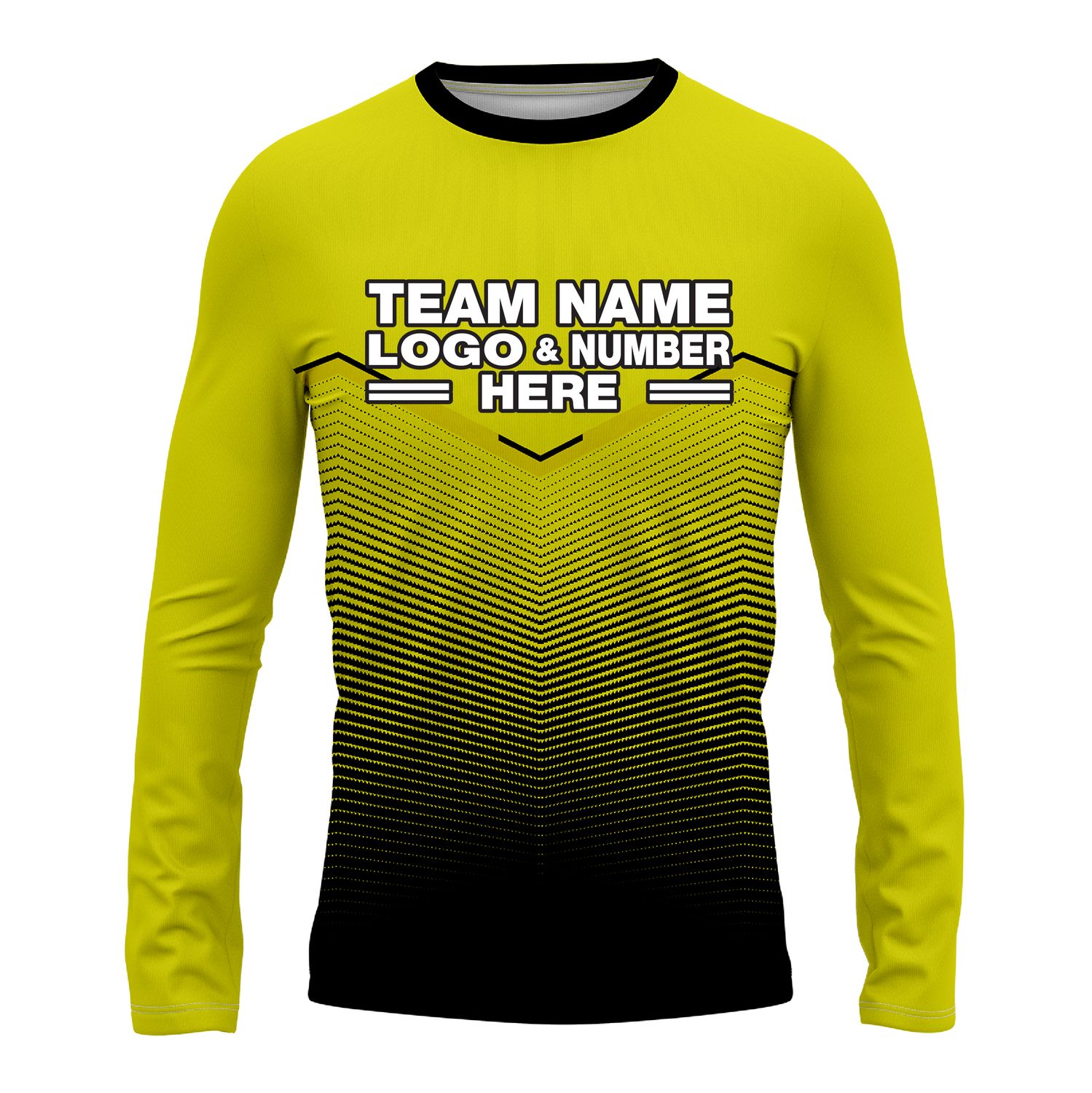 Custom Fully Sublimated Bold  Pattern Green Black Performance Long Sleeves 16110