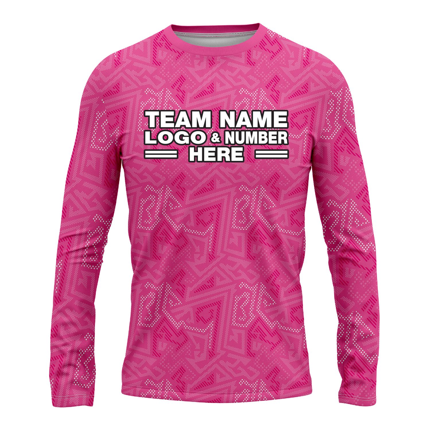 Custom Fully Sublimated Psychedelic Pattern Pink Performance Long Sleeves 16322