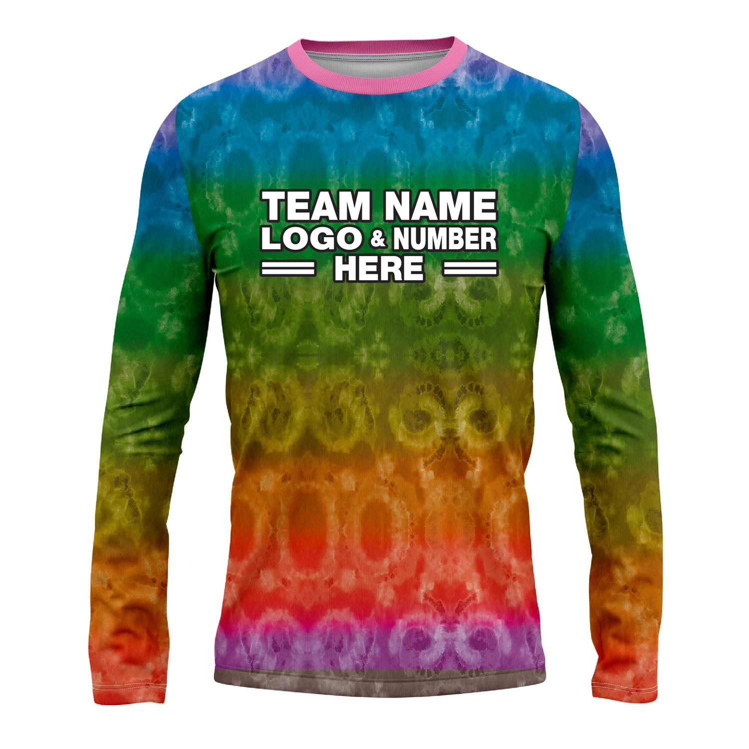 Custom Fully Sublimated Casual Tie Dye Pattern Multicolor Performance Long Sleeves 16750