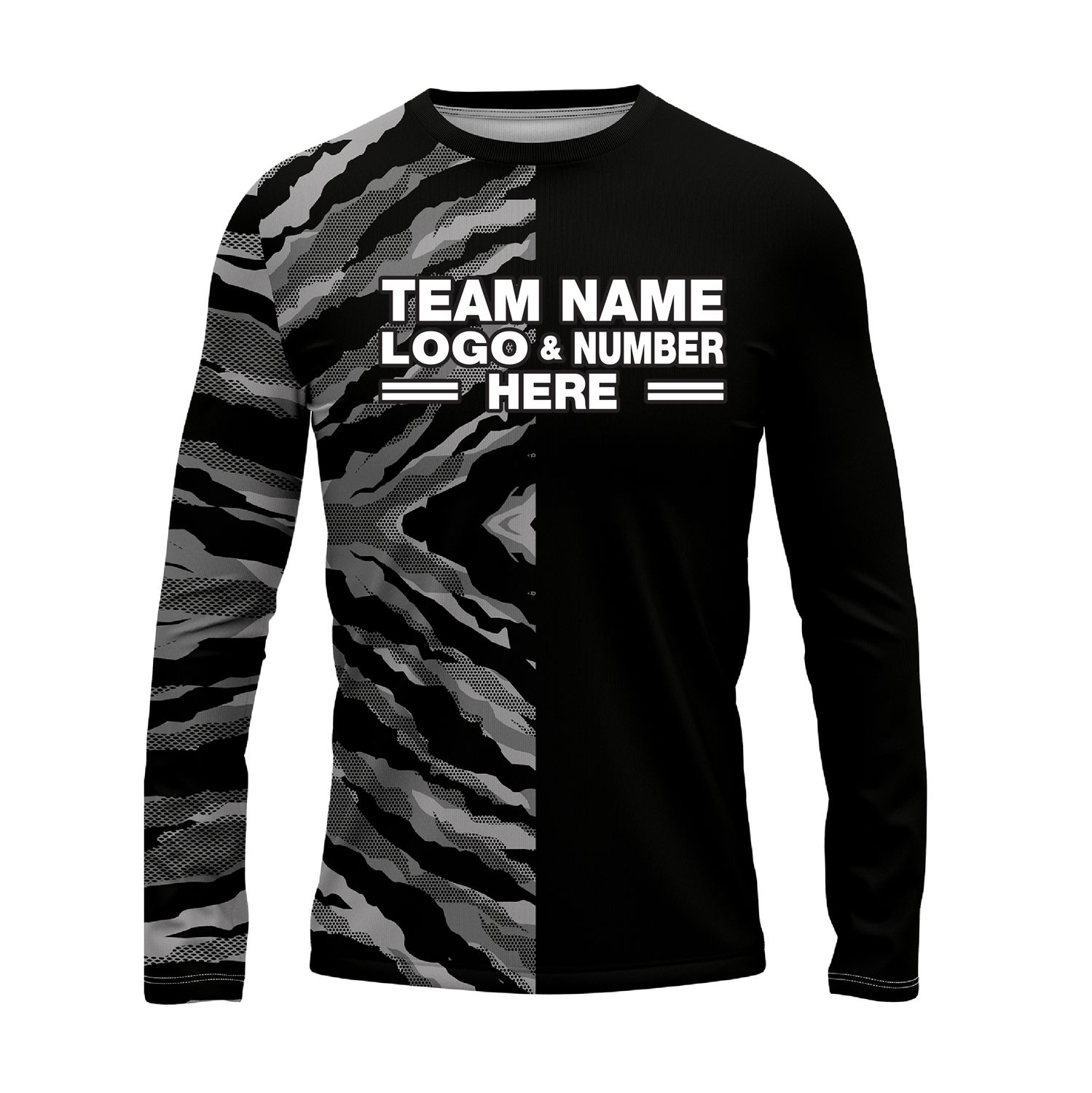 Custom Fully Sublimated Half Tie Dye Pattern Dark Performance Long Sleeves 16808