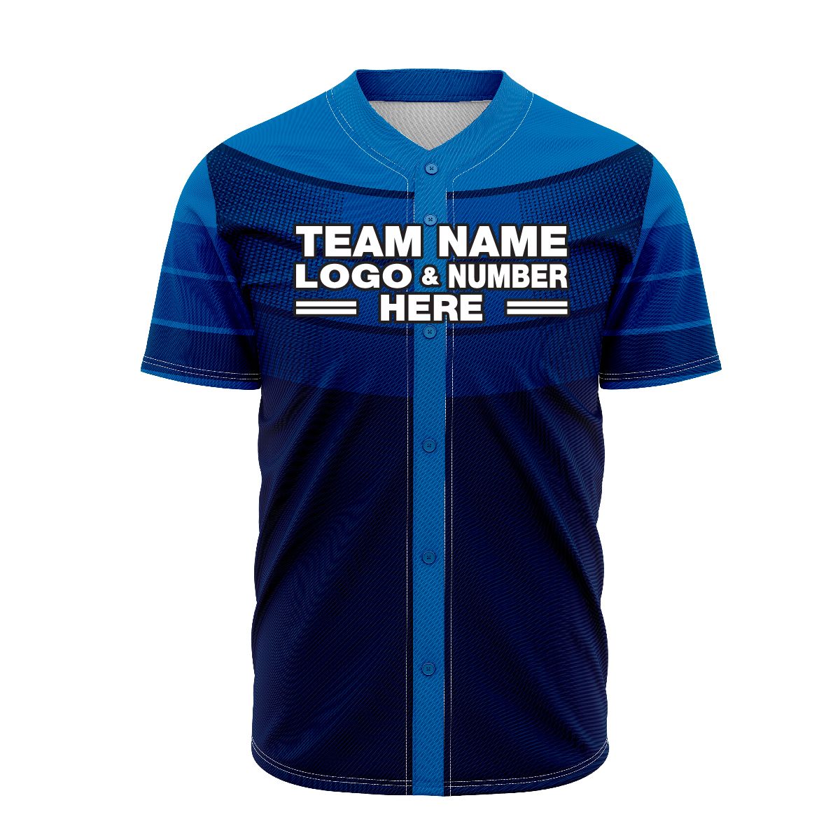 Custom Fully Sublimated Original Pattern Blues Performance Baseball Softball Full Buttons Jersey 16820