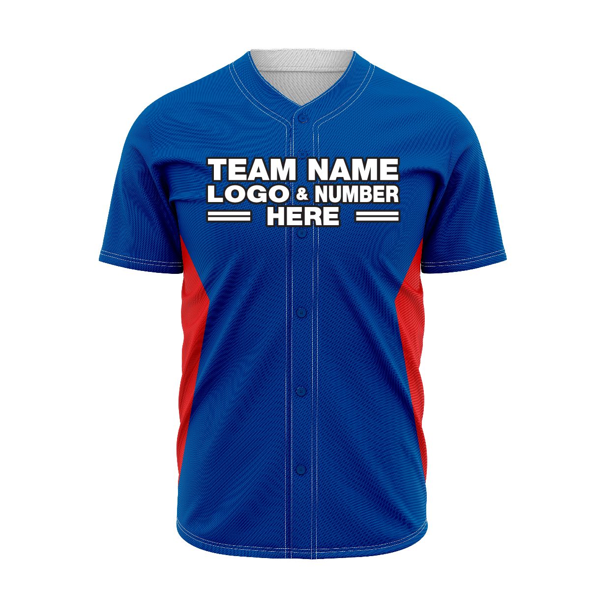 Custom Fully Sublimated Solid Eight Pattern Blue Red Performance Baseball Softball Full Buttons Jersey 16884