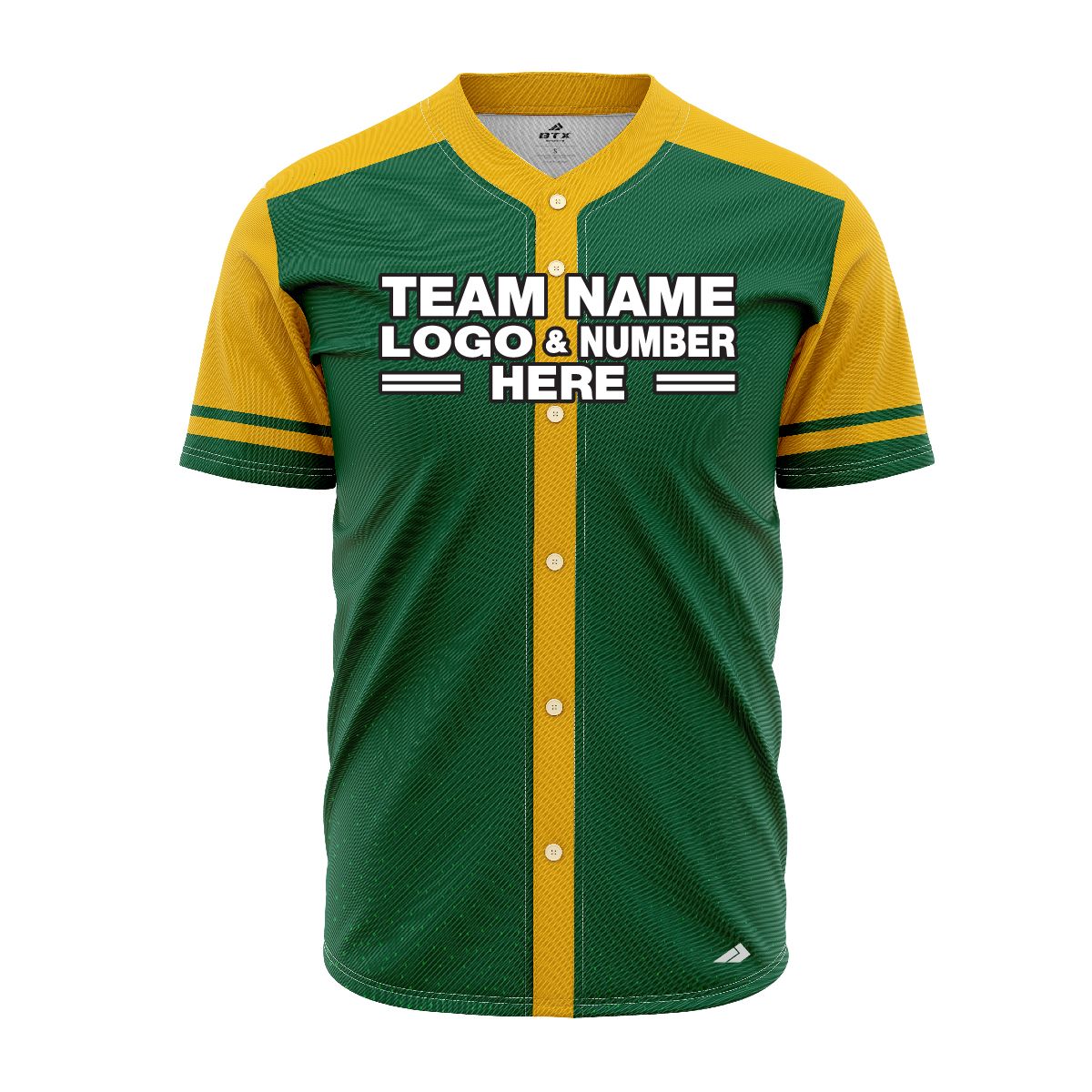Custom Fully Sublimated Modern Nine Pattern Black Gold Performance Baseball Softball Full Buttons Jersey 16886