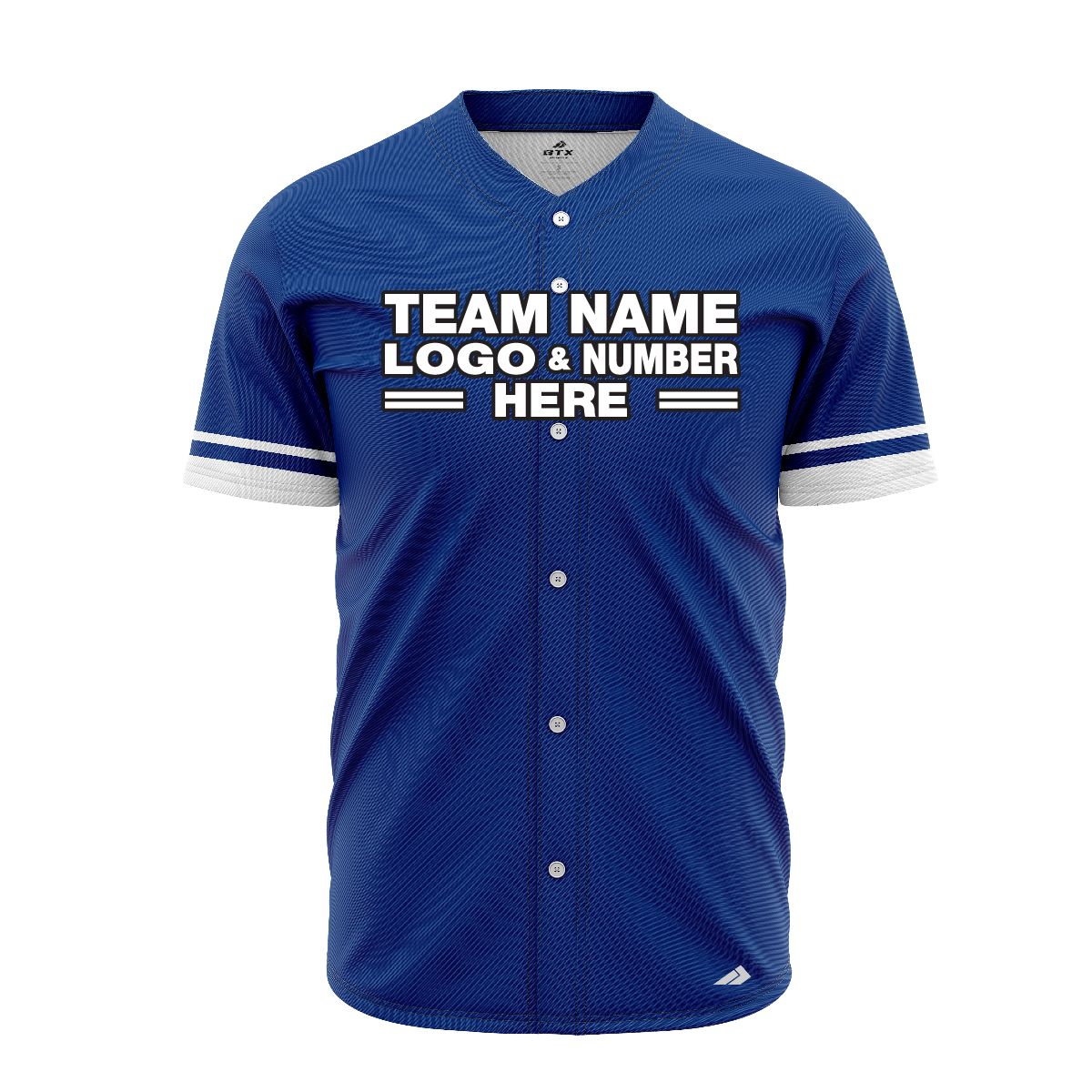 Custom Fully Sublimated Modern Eight Pattern Blue White Performance Baseball Softball Full Buttons Jersey 16896