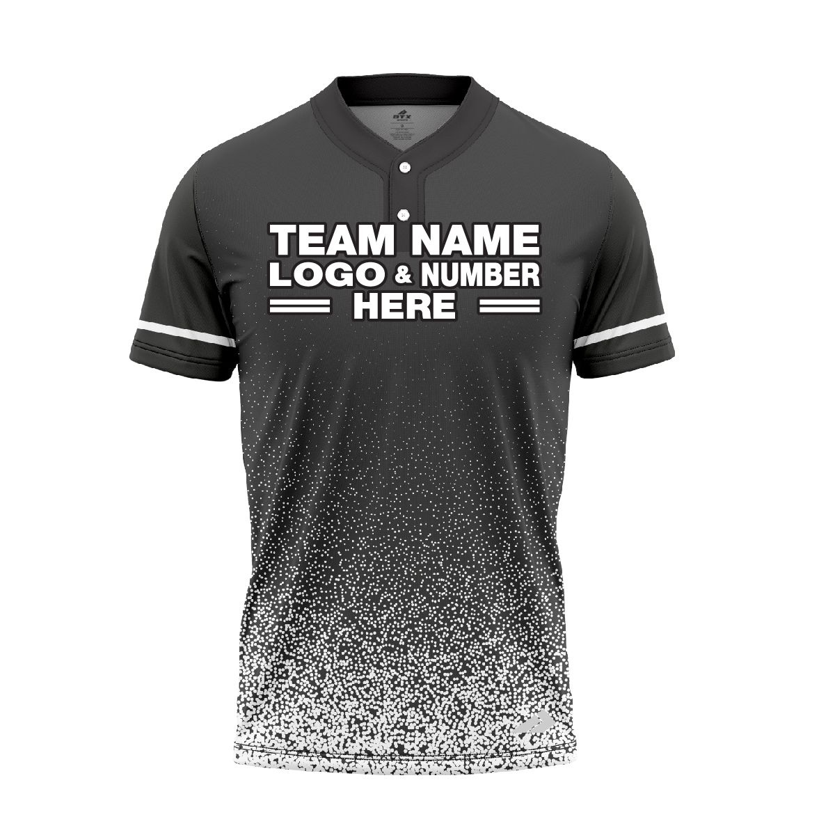 Custom Fully Sublimated Glitter Pattern Gray White Performance Baseball Softball Two Buttons Jersey 17042