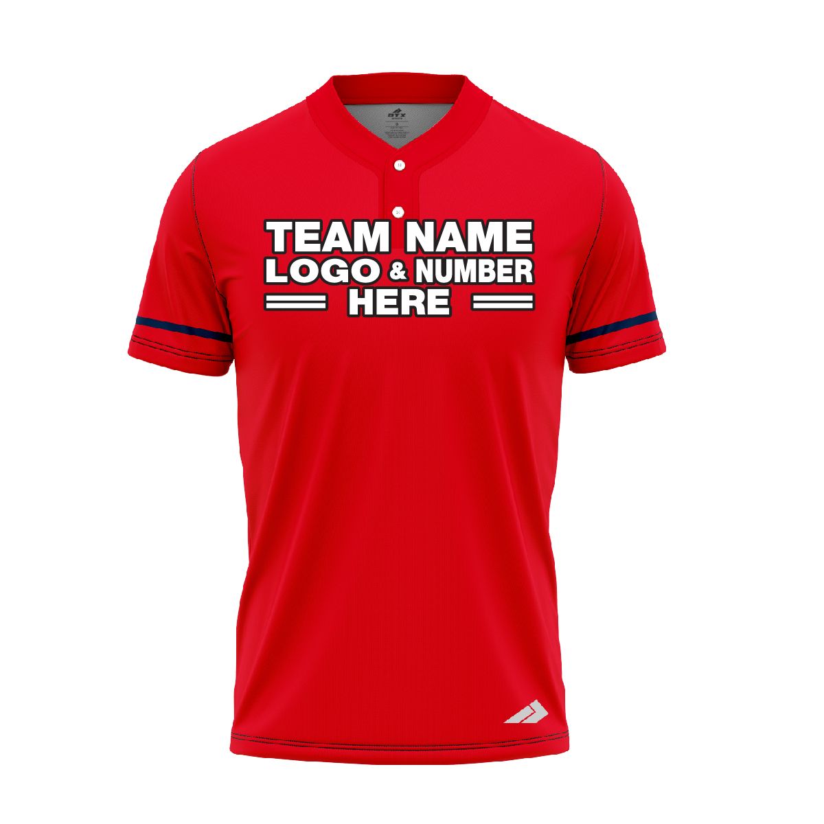 Custom Fully Sublimated Modern Seven Pattern Red Dark Blue Performance Baseball Softball Two Buttons Jersey 17048