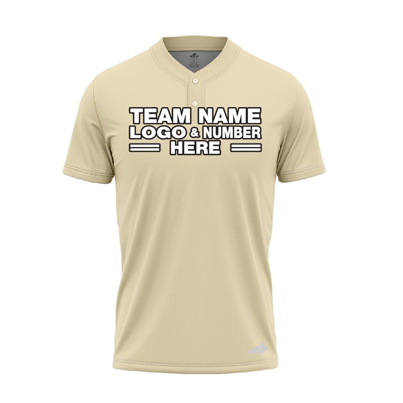 Custom Fully Sublimated Elegant Pattern Vintage Brown Dark Blue Performance Baseball Softball Two Buttons Jersey 17072