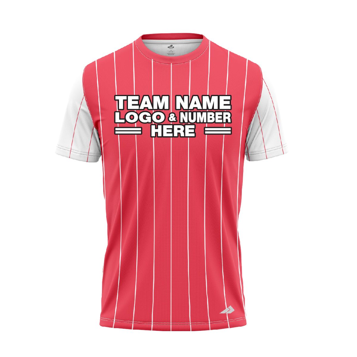 Custom Fully Sublimated Vertical Stripes Six Pattern Pink White Performance Baseball Softball Jersey 17082