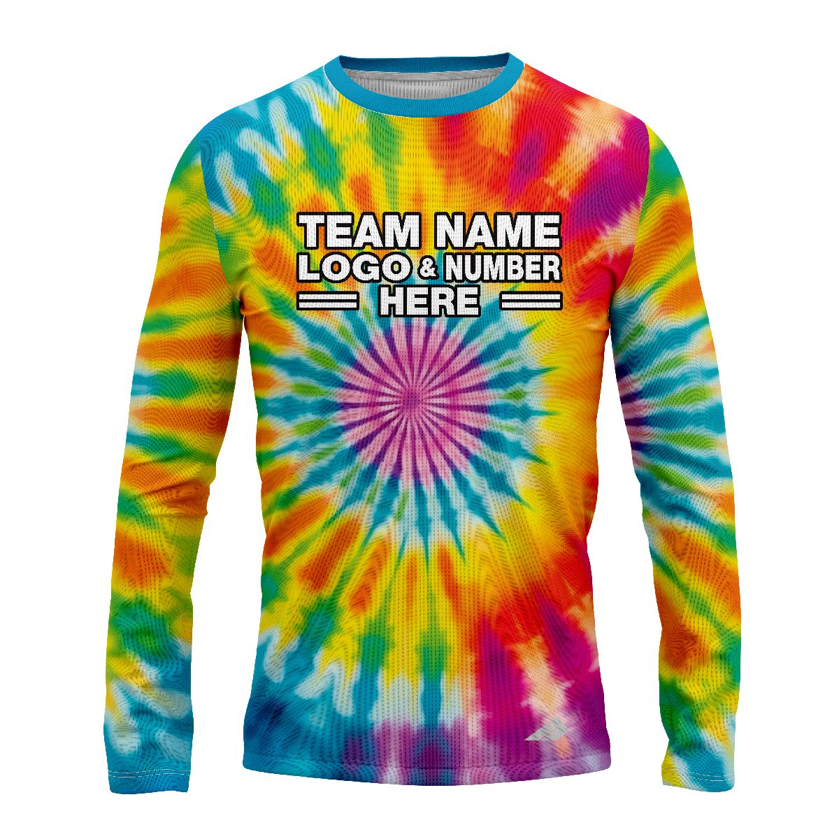 Custom Fully Sublimated Psychedelic Champions Tie Dye Pattern Multicolor Performance Long Sleeves 17091