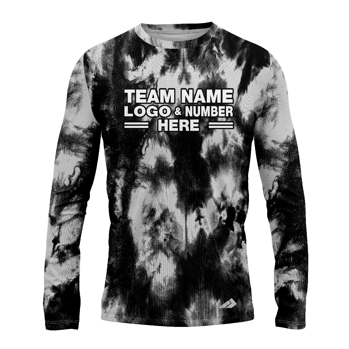 Custom Fully Sublimated Titans Tie Dye Pattern Black White Performance Long Sleeves 17115