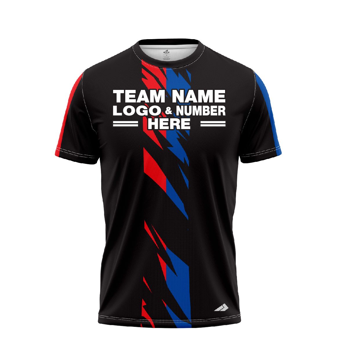 Custom Fully Sublimated Swarm Pattern Black Blue Red Performance Baseball Softball Jersey 17140