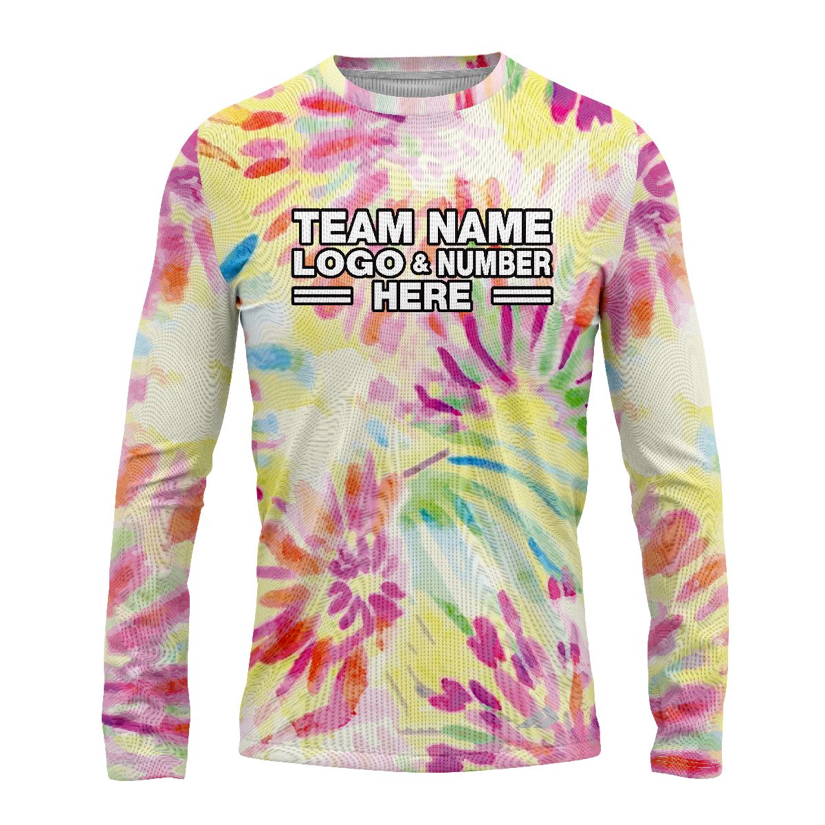 Custom Fully Sublimated Painted Fingers Tie Dye Pattern Multicolor Performance Long Sleeves 17127