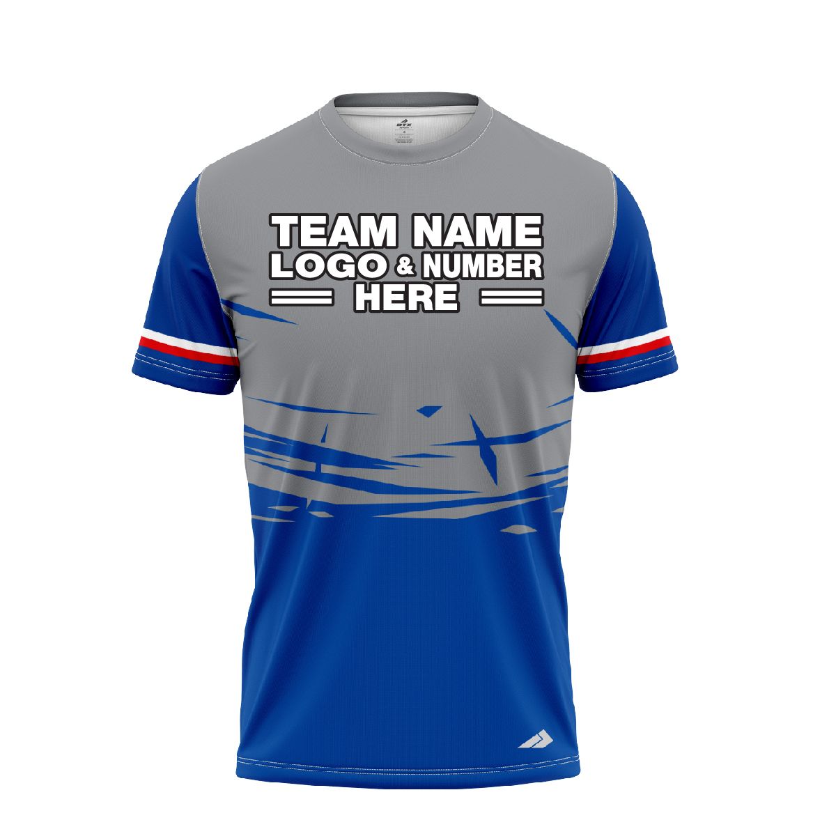 Custom Fully Sublimated Wind Pattern Gray Blue Performance Baseball Softball Jersey 17143