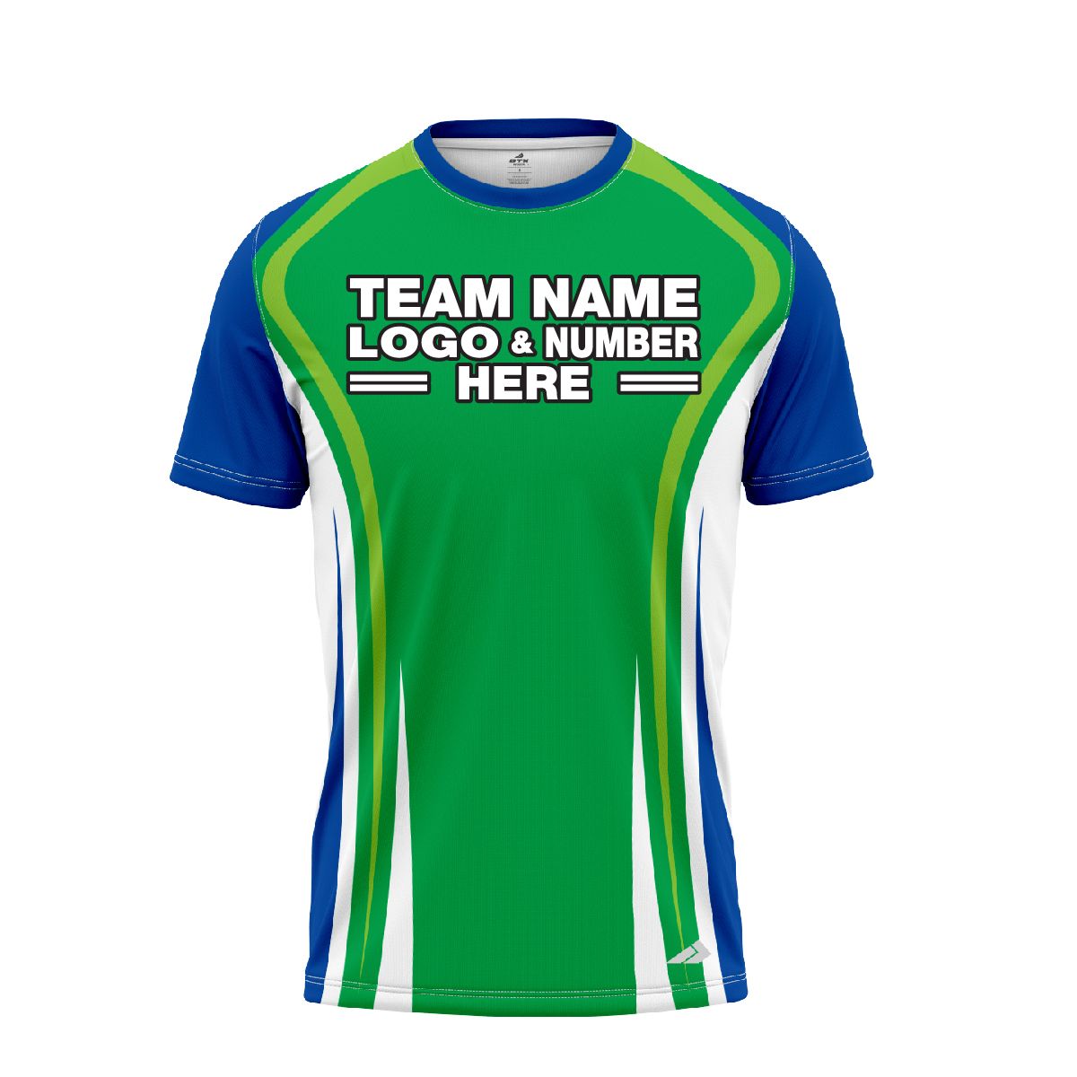 Custom Fully Sublimated Unique Four Pattern Green Blue White Performance Baseball Softball Jersey 17144
