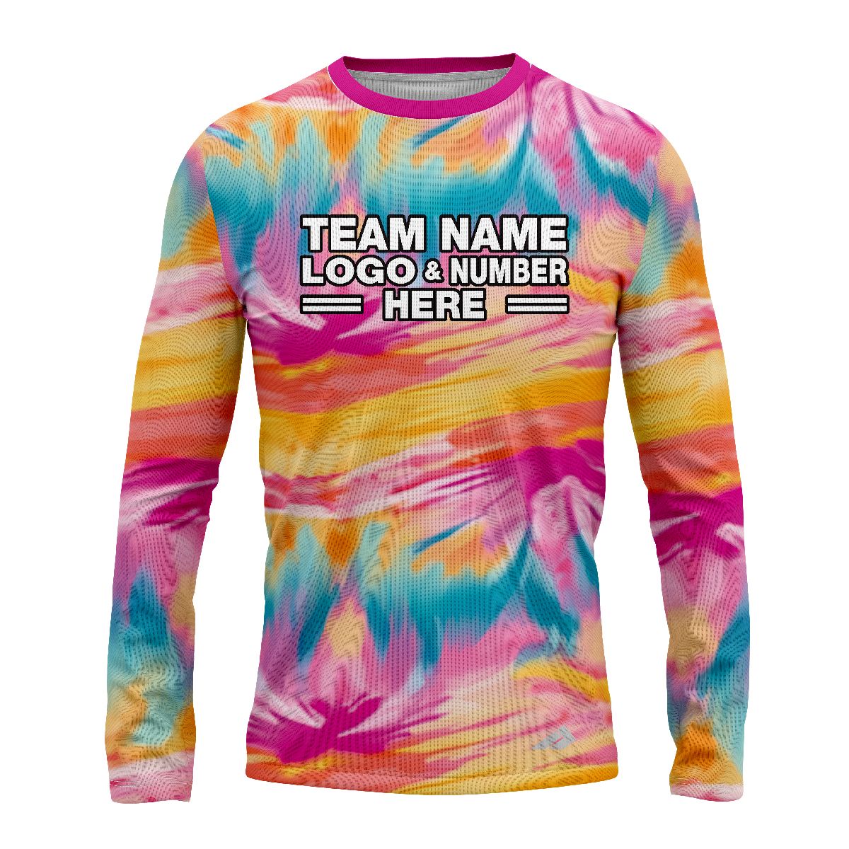 Custom Fully Sublimated Oil Tie Dye Pattern Multicolor Performance Long Sleeves 17148