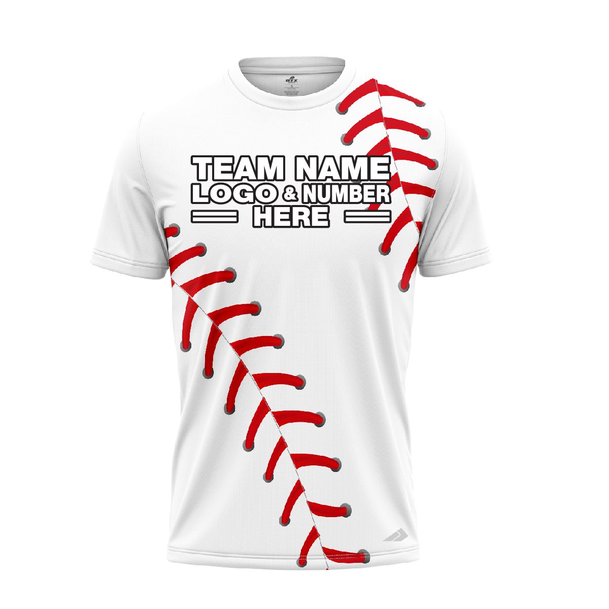 Custom Fully Sublimated Big Ball Pattern White Red Performance Baseball Softball Jersey 17161