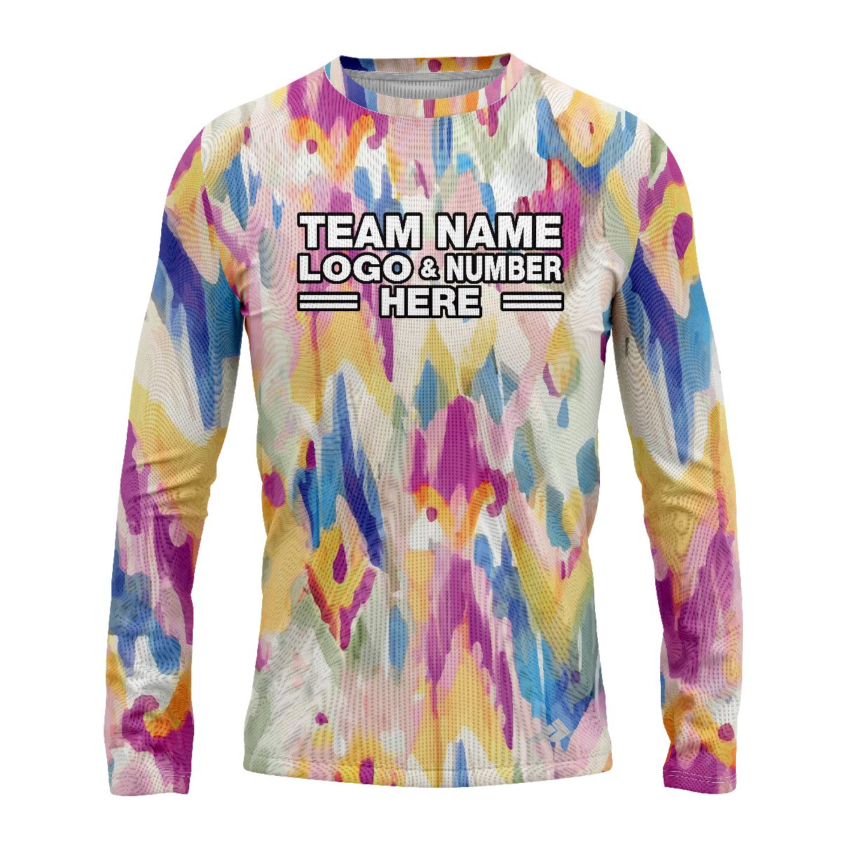 Custom Fully Sublimated Oil Tie Dye Two Pattern Multicolor Performance Long Sleeves 17175