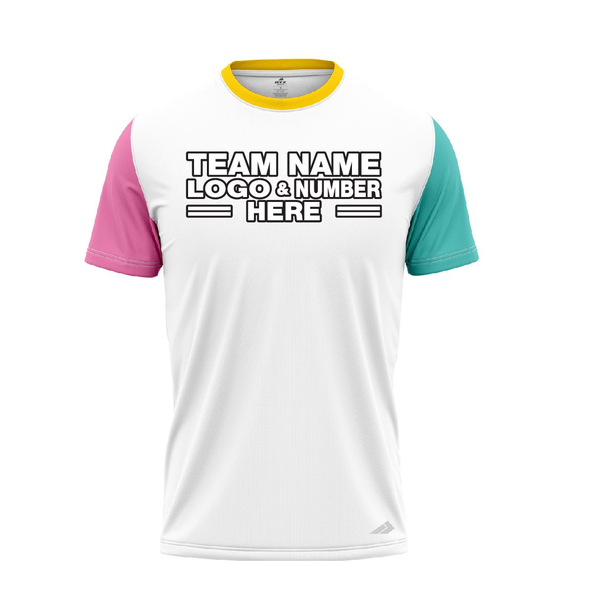 Custom Fully Sublimated Baby Colors Pattern White Teal Pink Yellow Performance Baseball Softball Jersey 17201