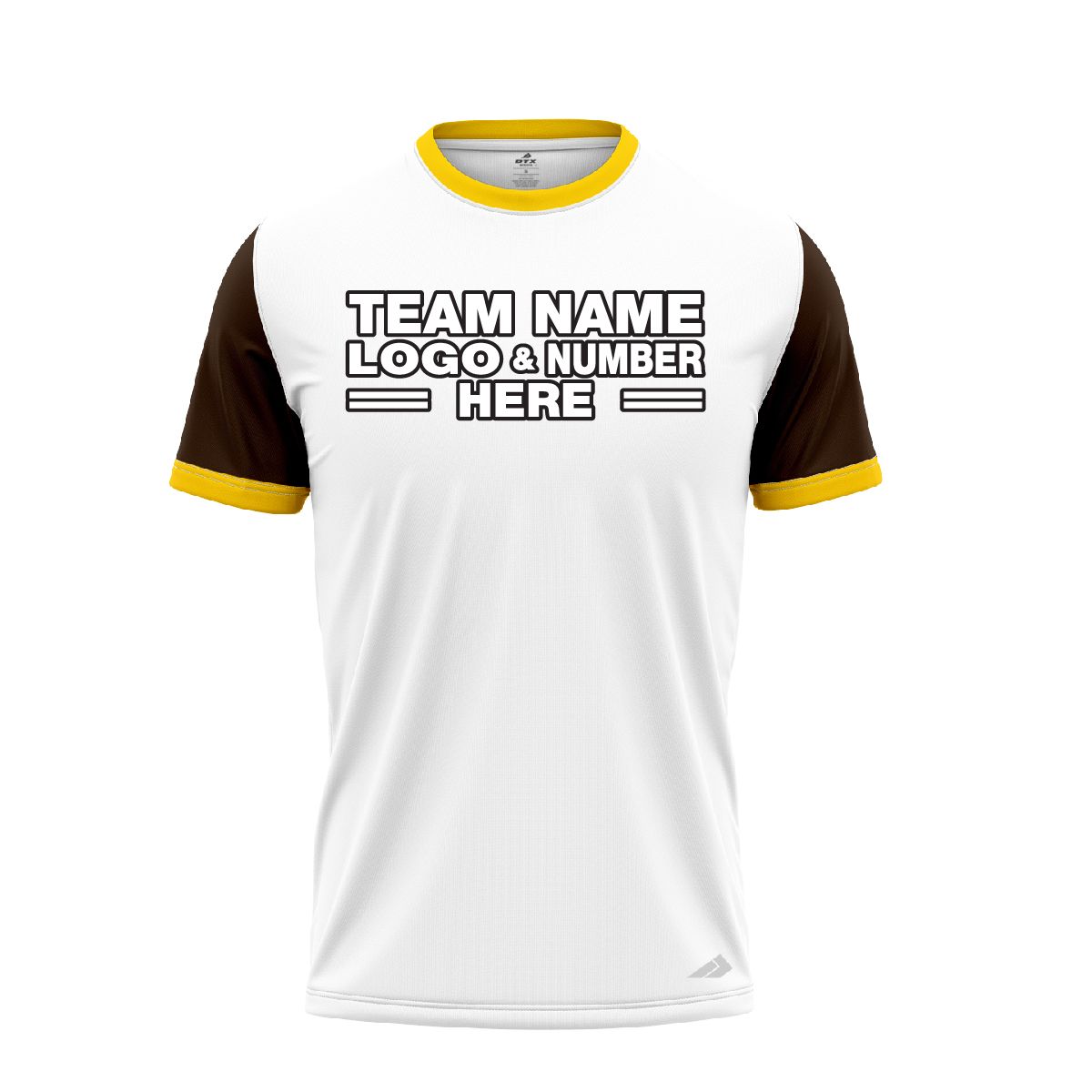 Custom Fully Sublimated Elegant Two Pattern White Yellow Black Performance Baseball Softball Jersey 17202