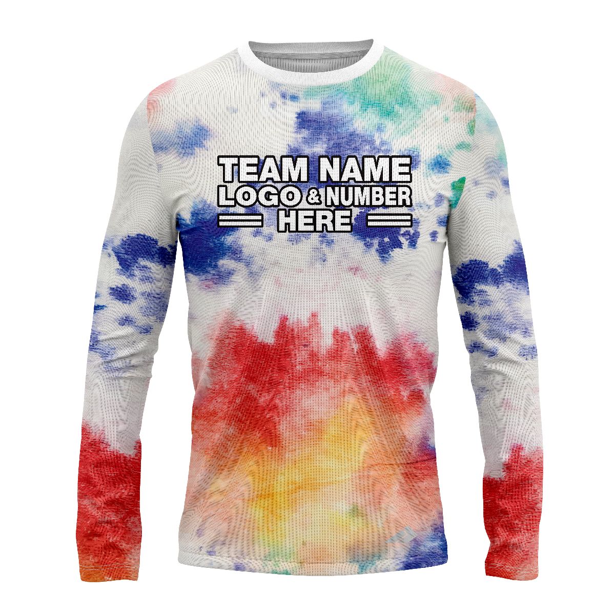 Custom Fully Sublimated Solar Flare Tie Dye Pattern Multicolor Performance Long Sleeves 17205
